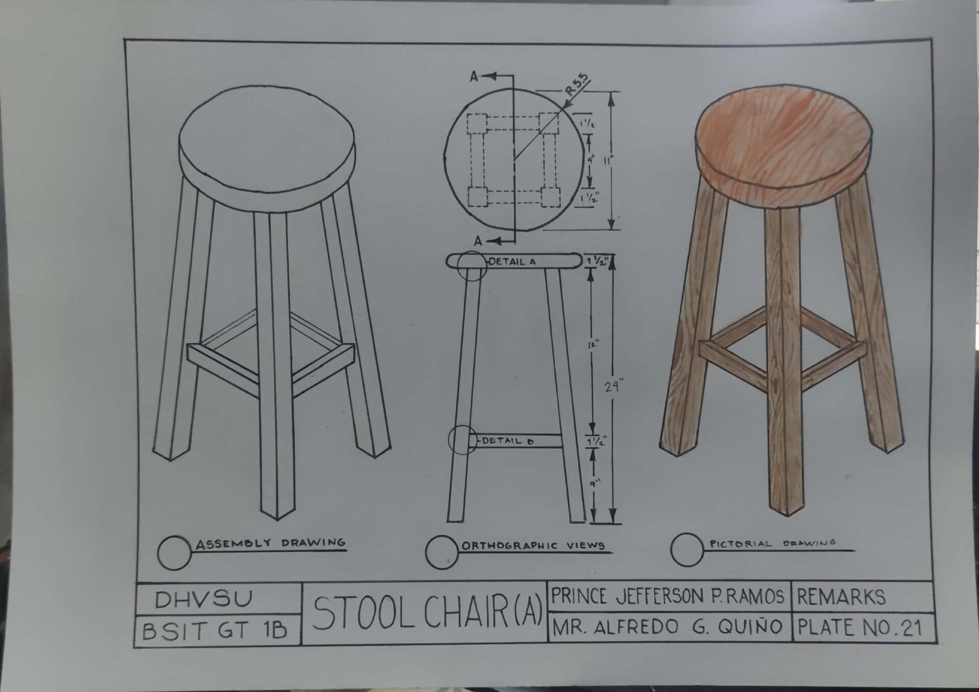 ArtStation - Plate 21: Stool Chair (A)