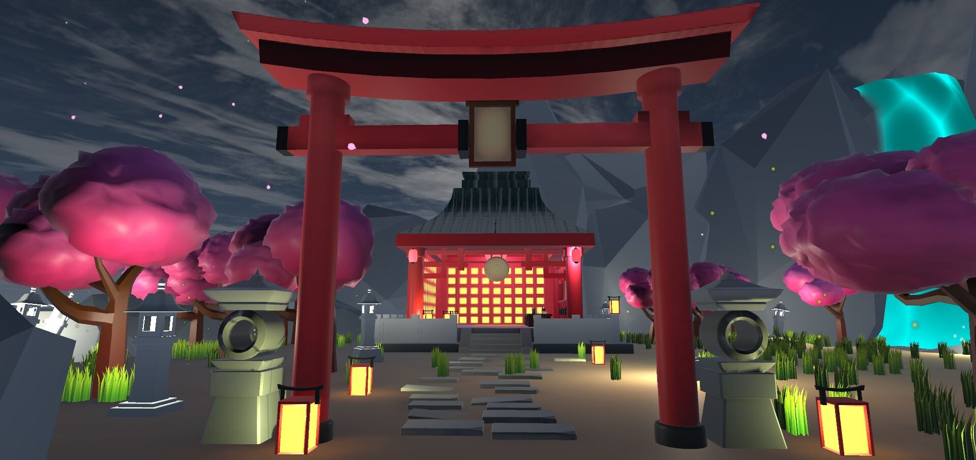 ArtStation - Low Poly Japanese Shrine Diorama