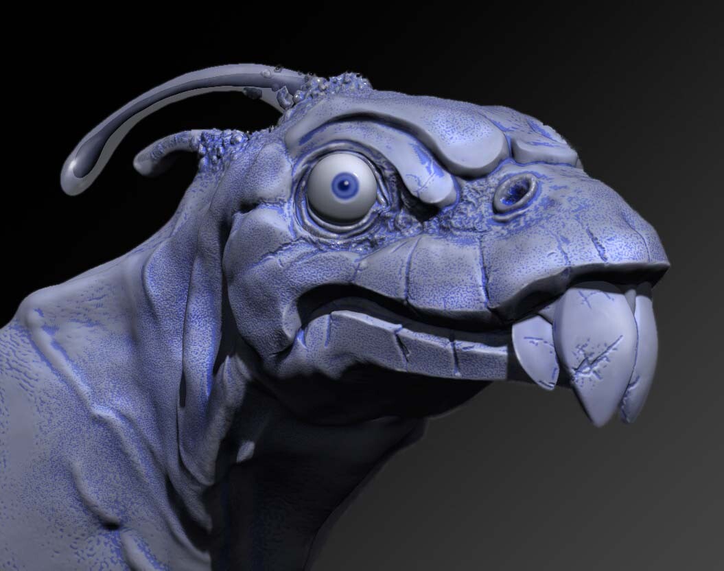 Thanks to @carlos3art for giving me the holy okie doke to take a stab at reimagining this parrot-piranha-chicken-fish Thing in Zbrush! (Revision)

#scarymonsters #chickenfishthing #dopylookingbutdeadly #orthodonticnightmare #whatwouldyoucallit ??