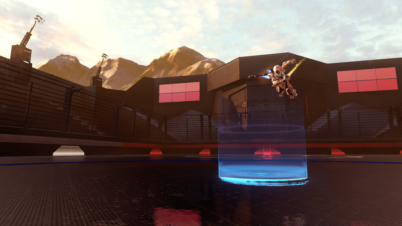 Environment Art &amp; Promotional Image via In-Game Photo Suite
Original Draft of Frontier, Grifball Court used in Halo 5 Matchmaking