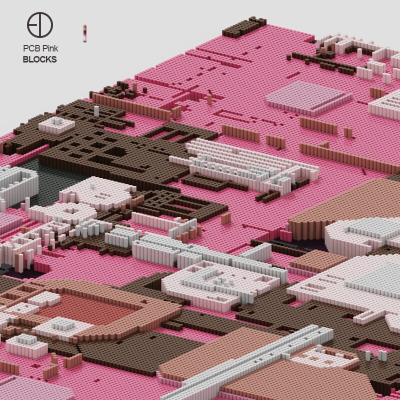 ArtStation - Printed circuit boards Pink/電路板粉色系 積木 ArtStation - Printed circuit boards Pink/電路板粉色系 積木