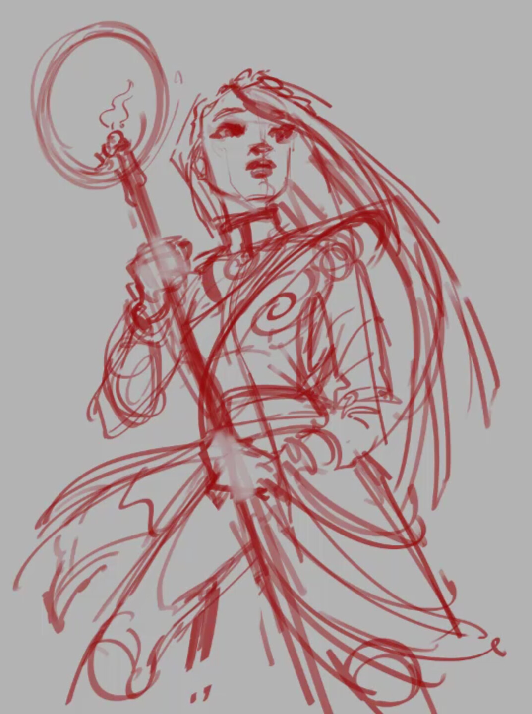 loose setch to establish proportions