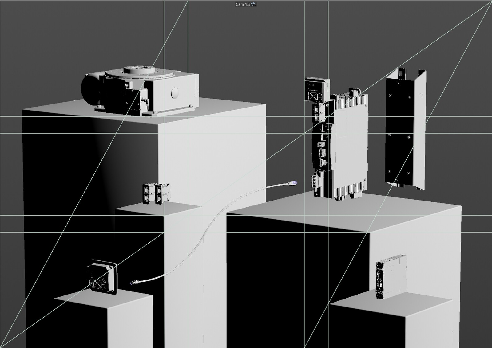 Cinema 4D Viewport for the composition.