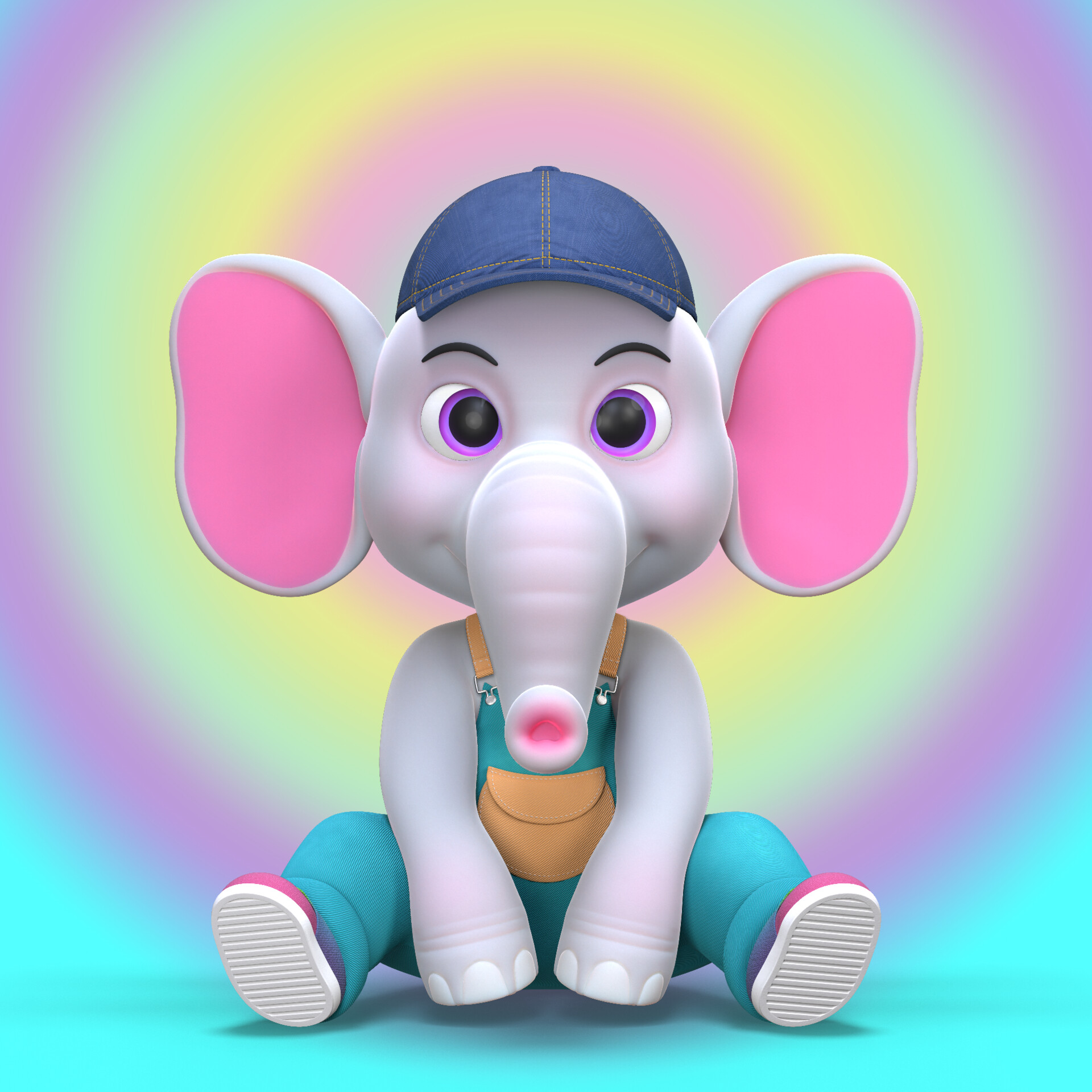 ArtStation - 3d Cute Elephant Baby #3355