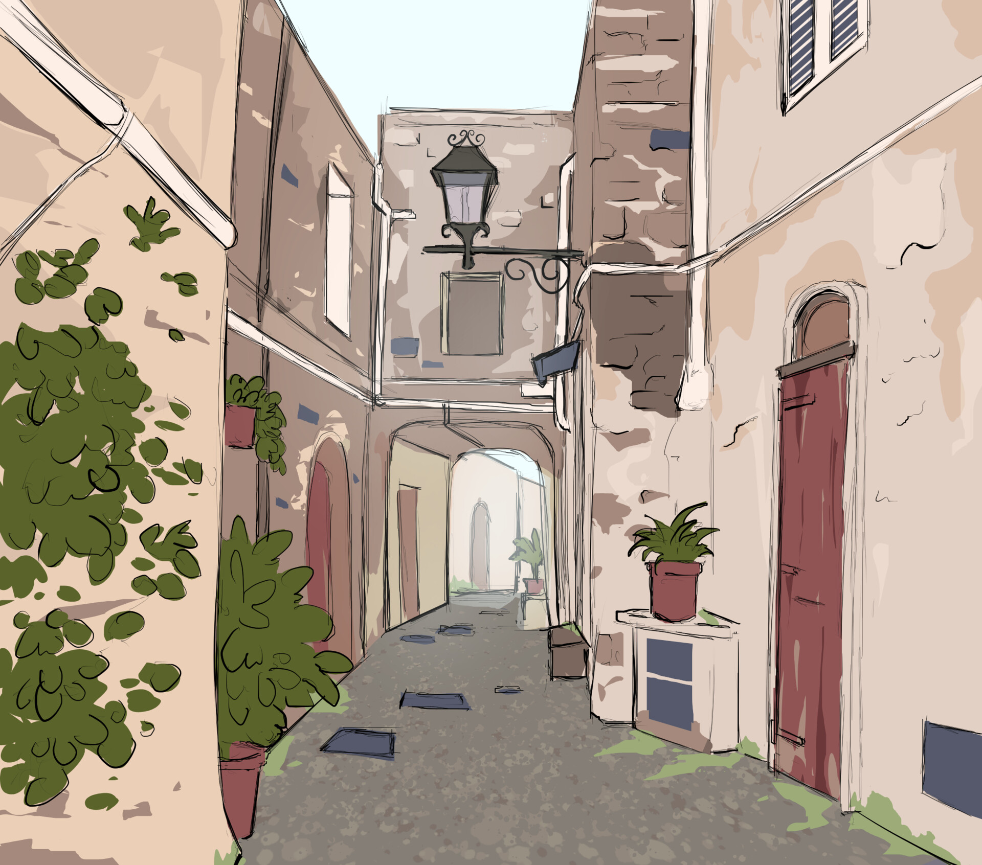 Artstation Alley Perspective Study