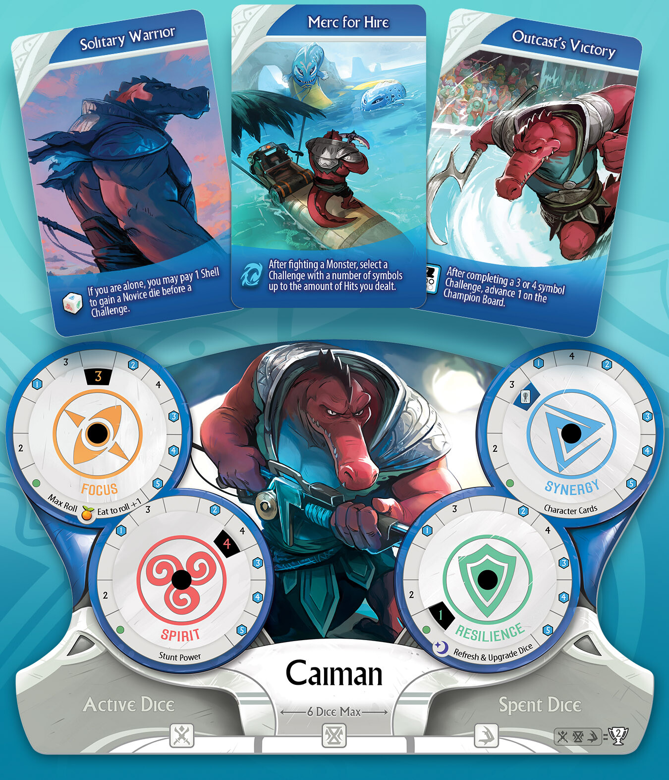 Caiman player board