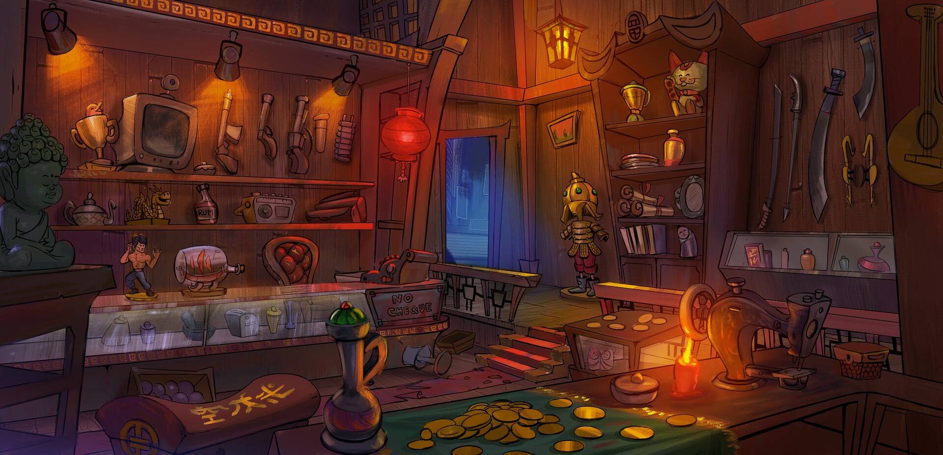 ArtStation - Chinese pawnshop interior