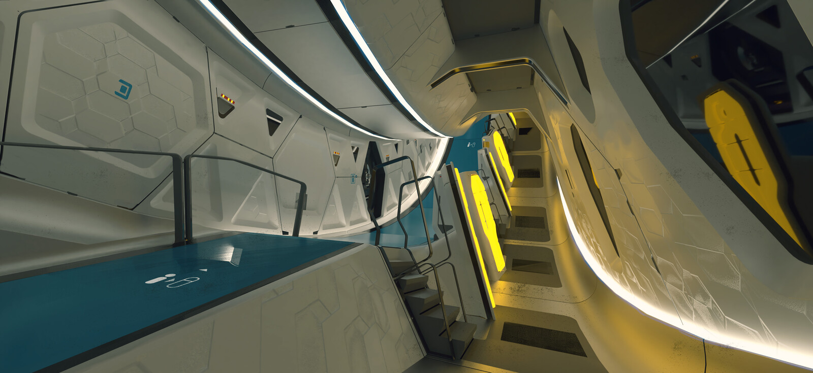 FTL inside, main shape was done by William Cheng, my task was to work the material, lighting and walls detail