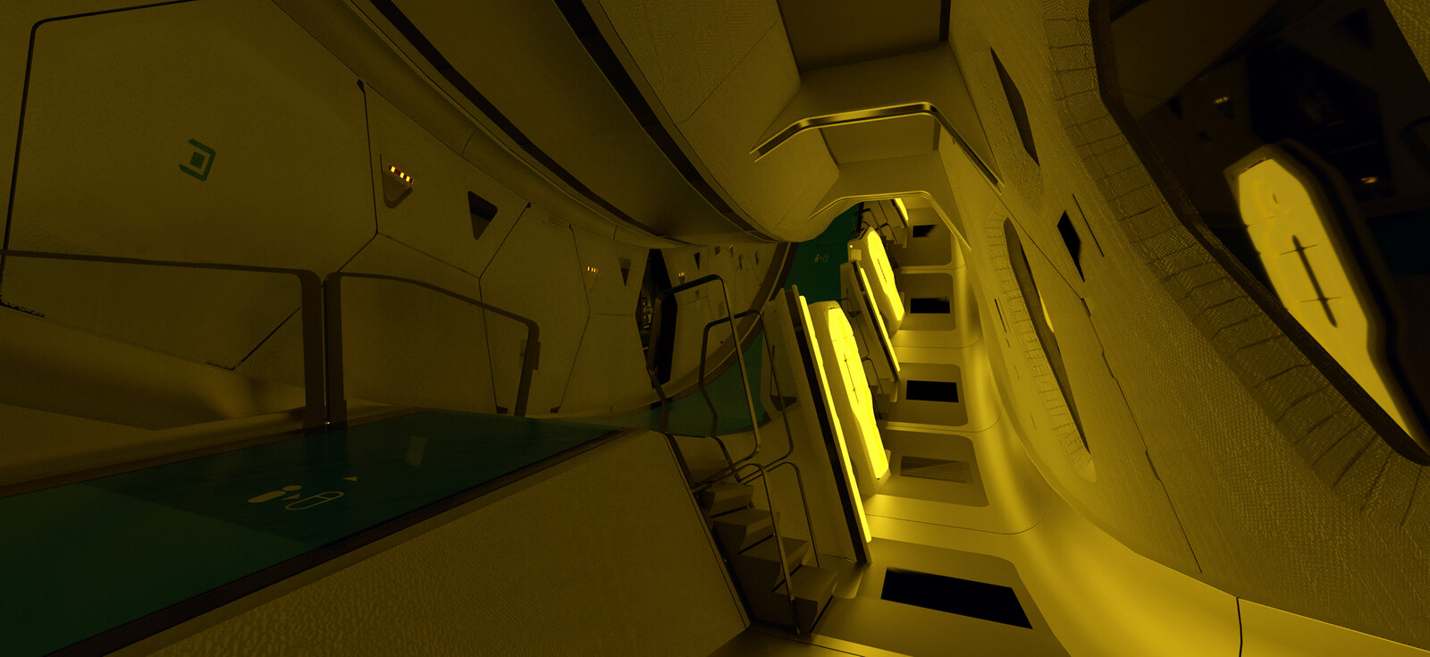 FTL inside, main shape was done by William Cheng, my task was to work the material, lighting and walls detail