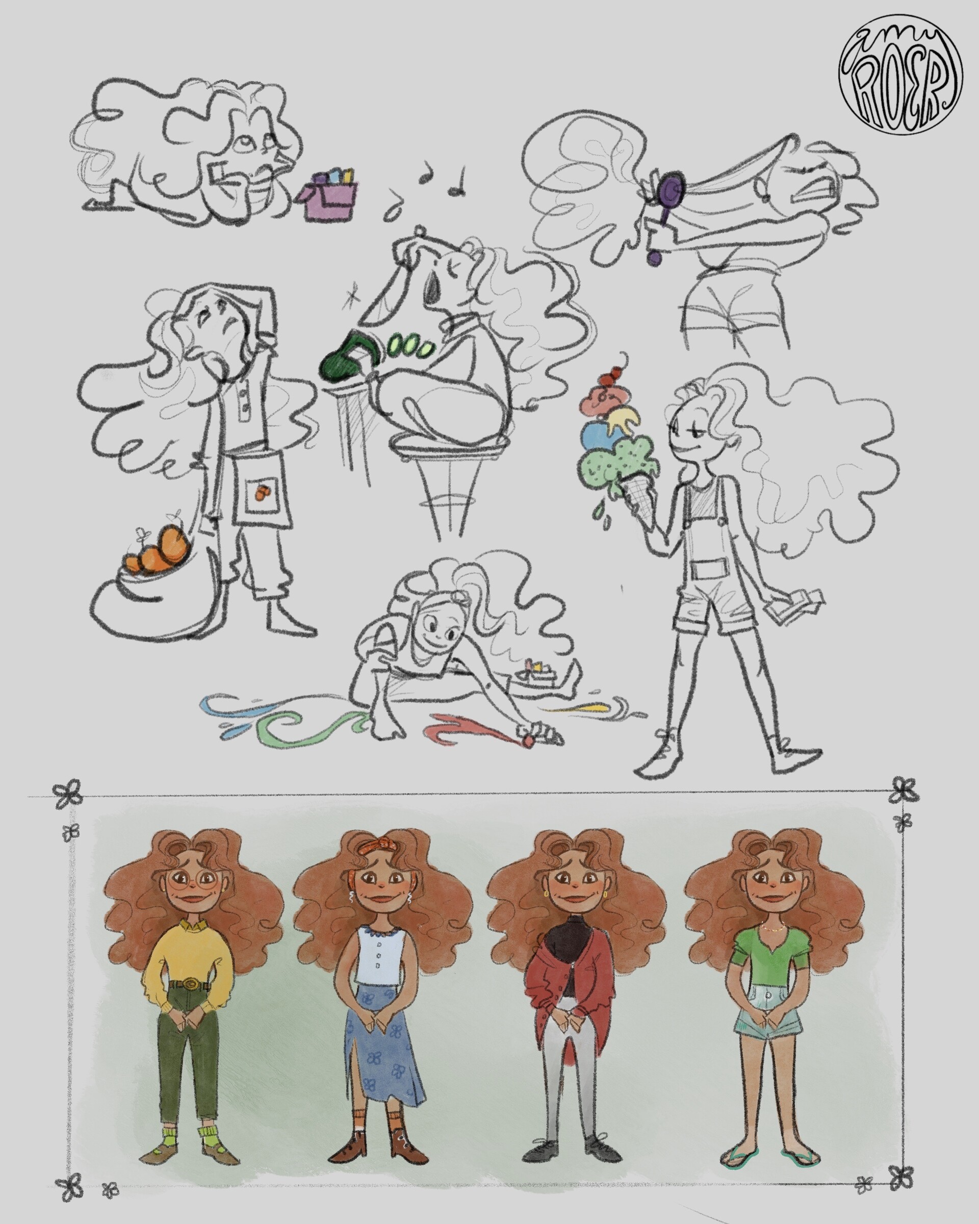 ArtStation Fluffy hair girl