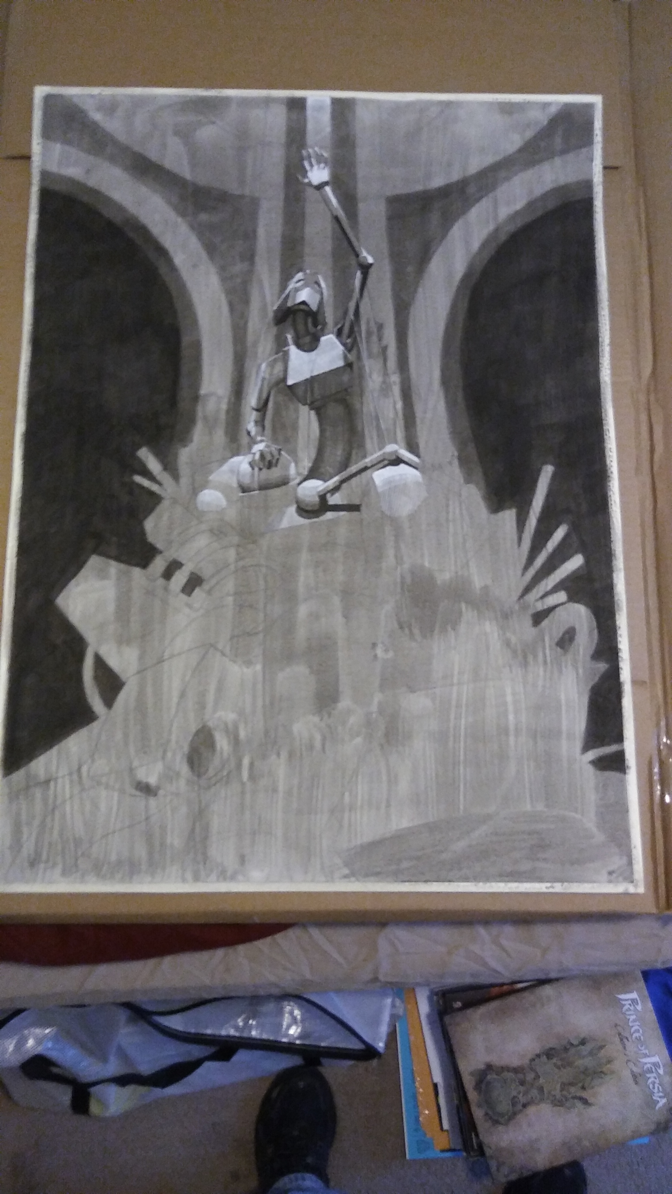 Progression of the first version of Sewer, Inkwash and Pen.