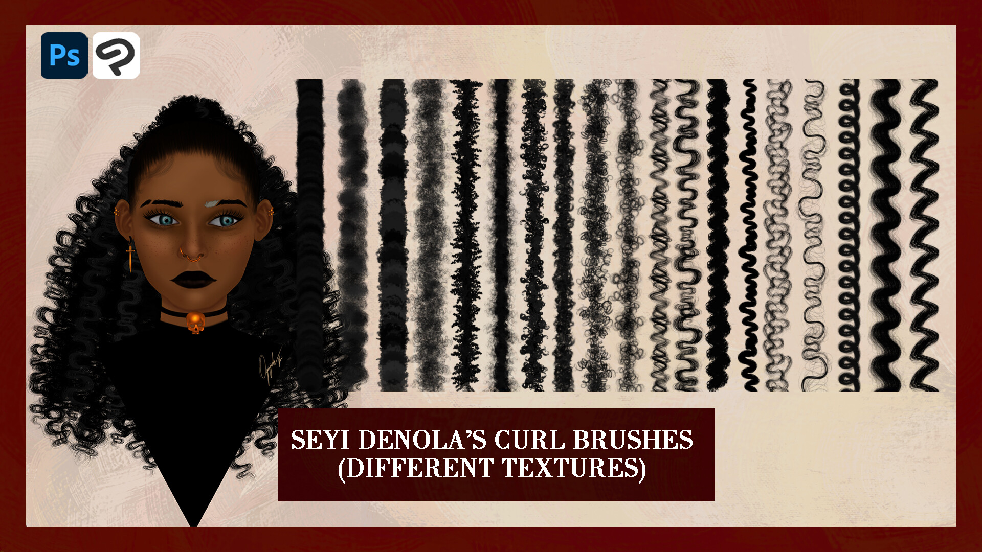 ArtStation and clip studio paint curly hair brushes