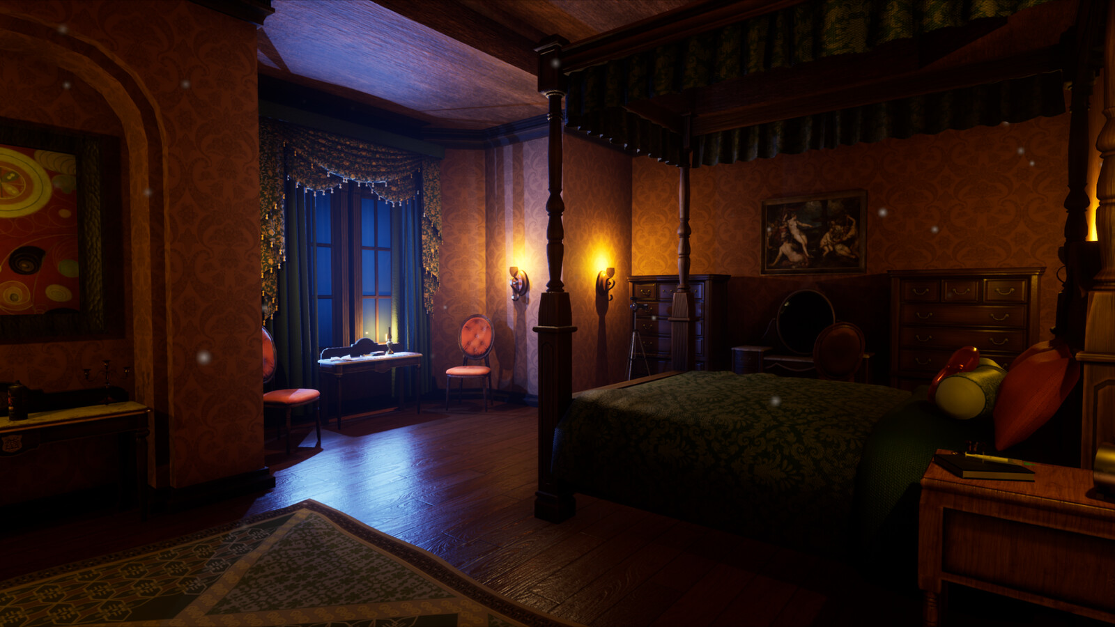 BEDROOM: Responsible for Set Dressing, Lighting