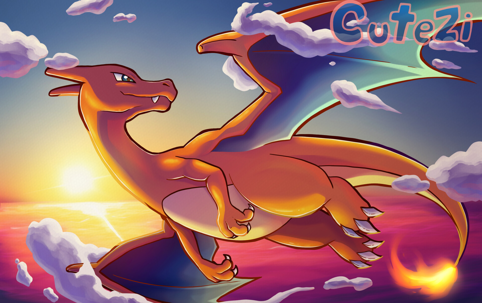 charizard pokemon card art MEGA Charizard-EX 107/106