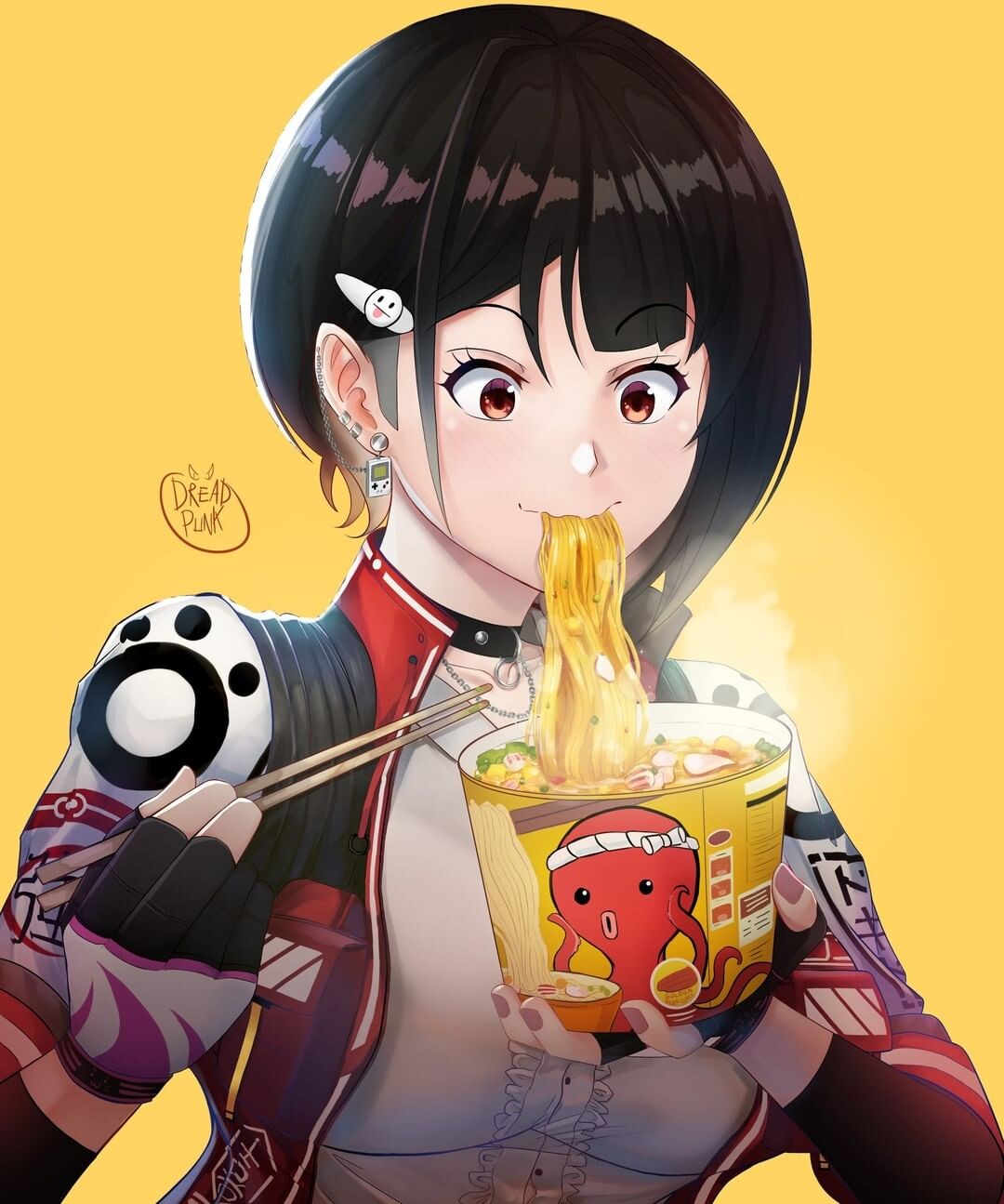 ArtStation - Anime Girl eat Ramen