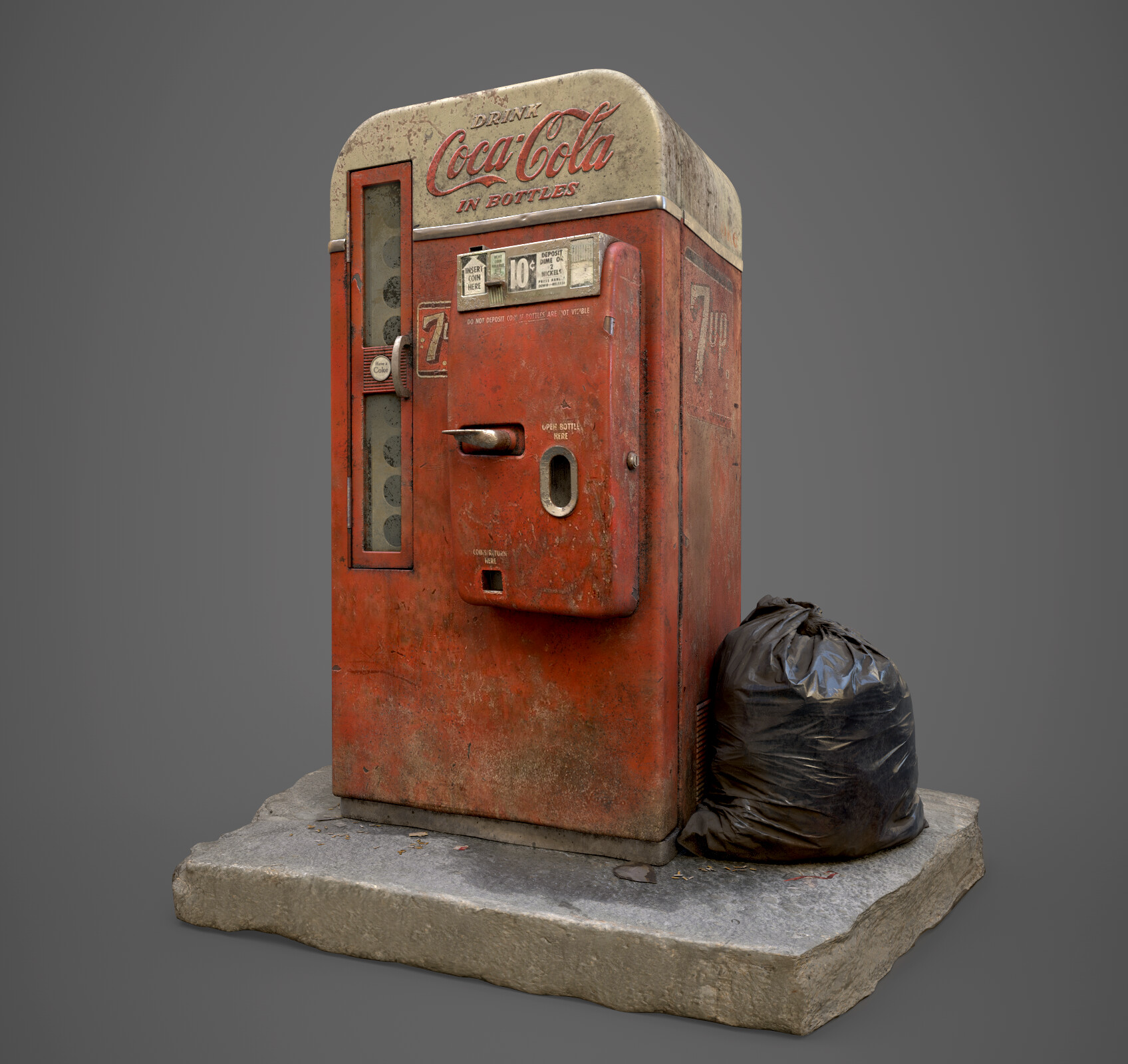 ArtStation - Coca Cola 7-UP 10 Cent Vending Machine (1957)