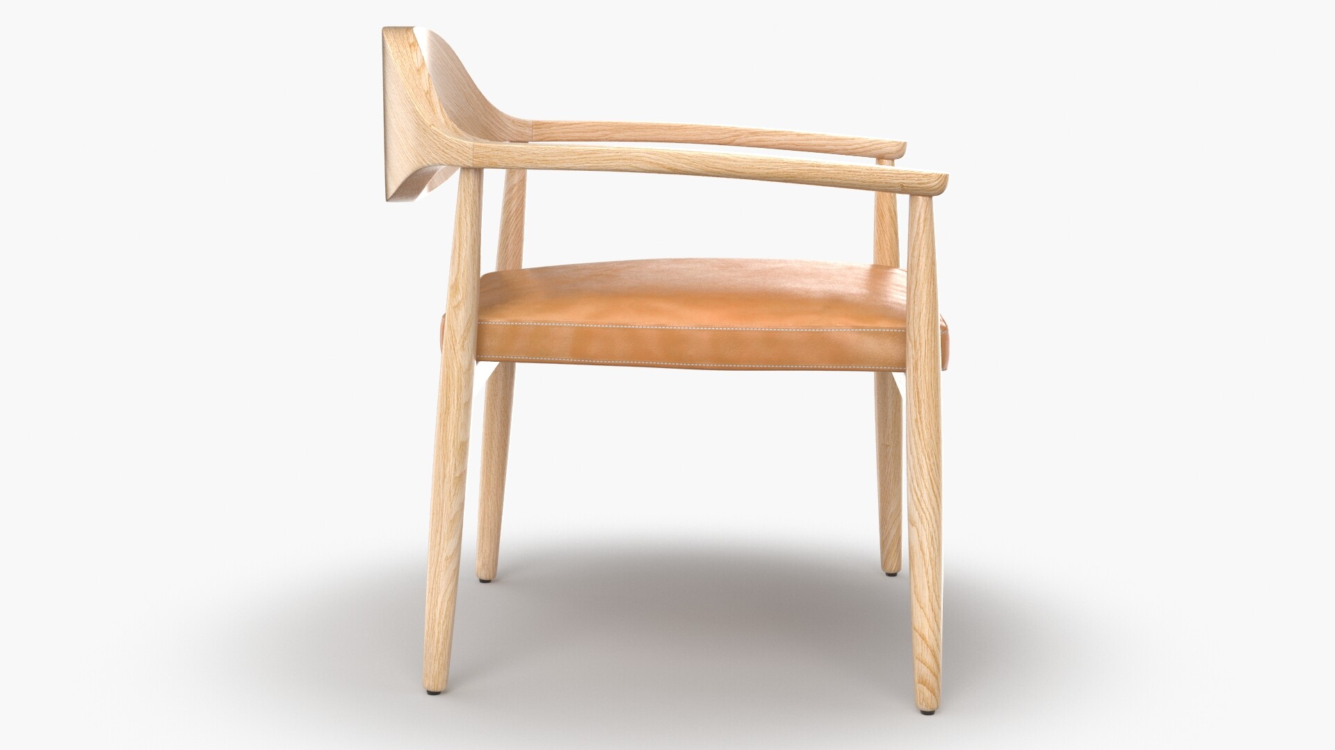 ArtStation Arris Leather Exposed Wood Chair