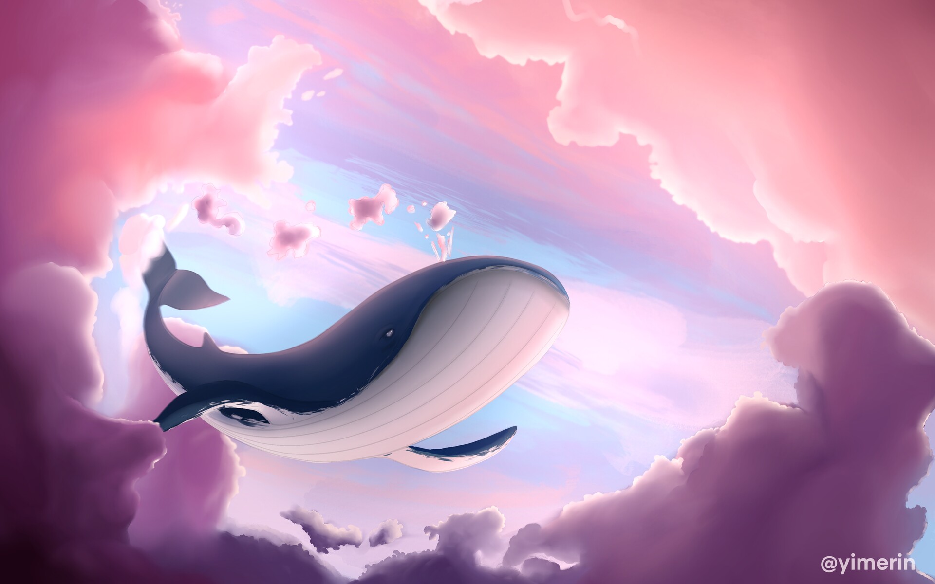 ArtStation - Flying Whale in the Clouds