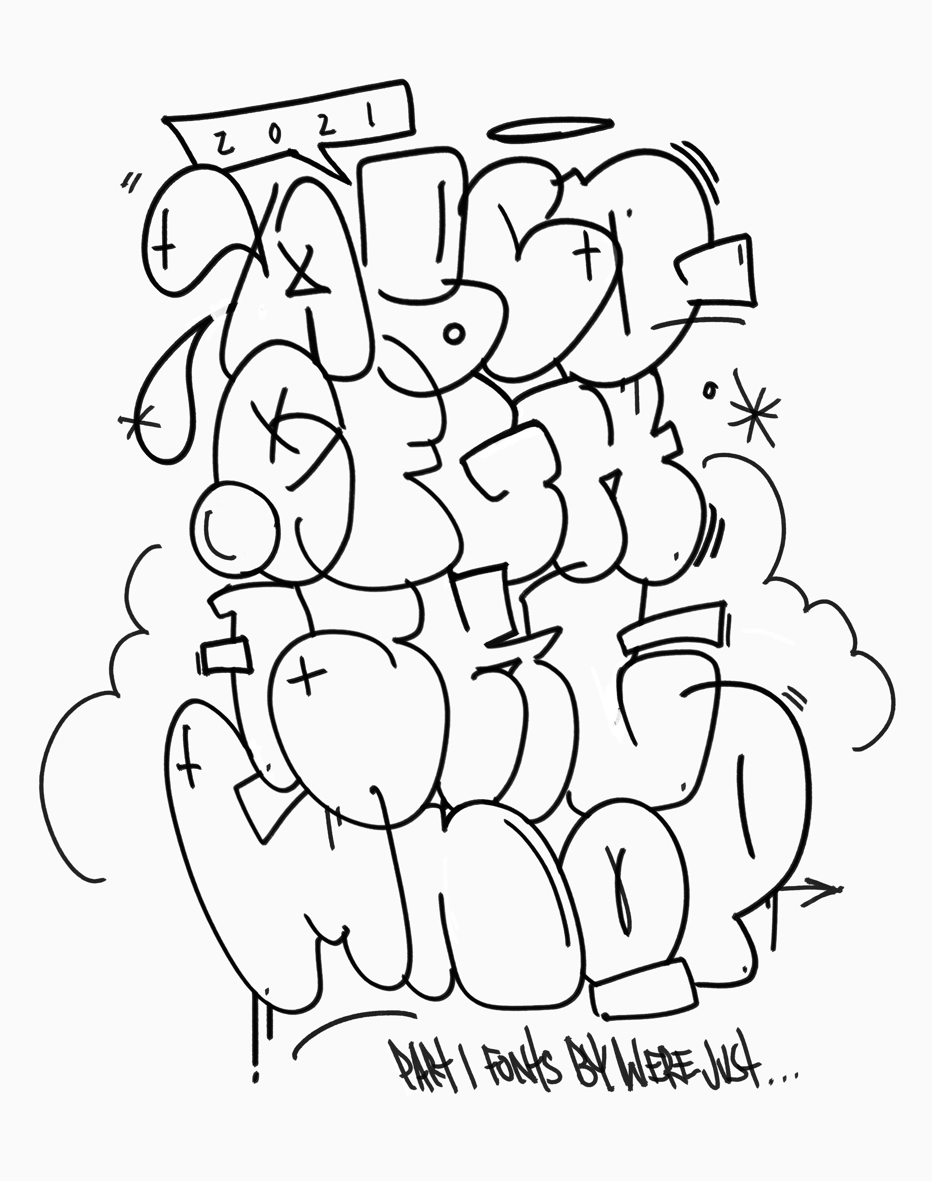 ArtStation - Free for non commercial use. Throw-up alphabet by WereJust, image size:1920x2431