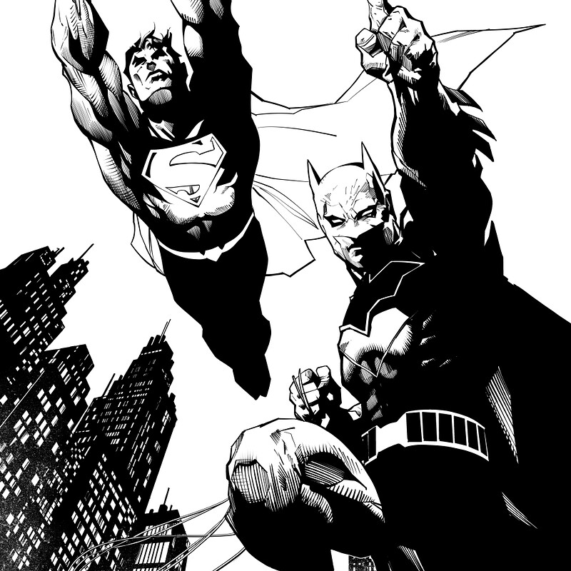 Jim Lee - Batman and Superman Inks