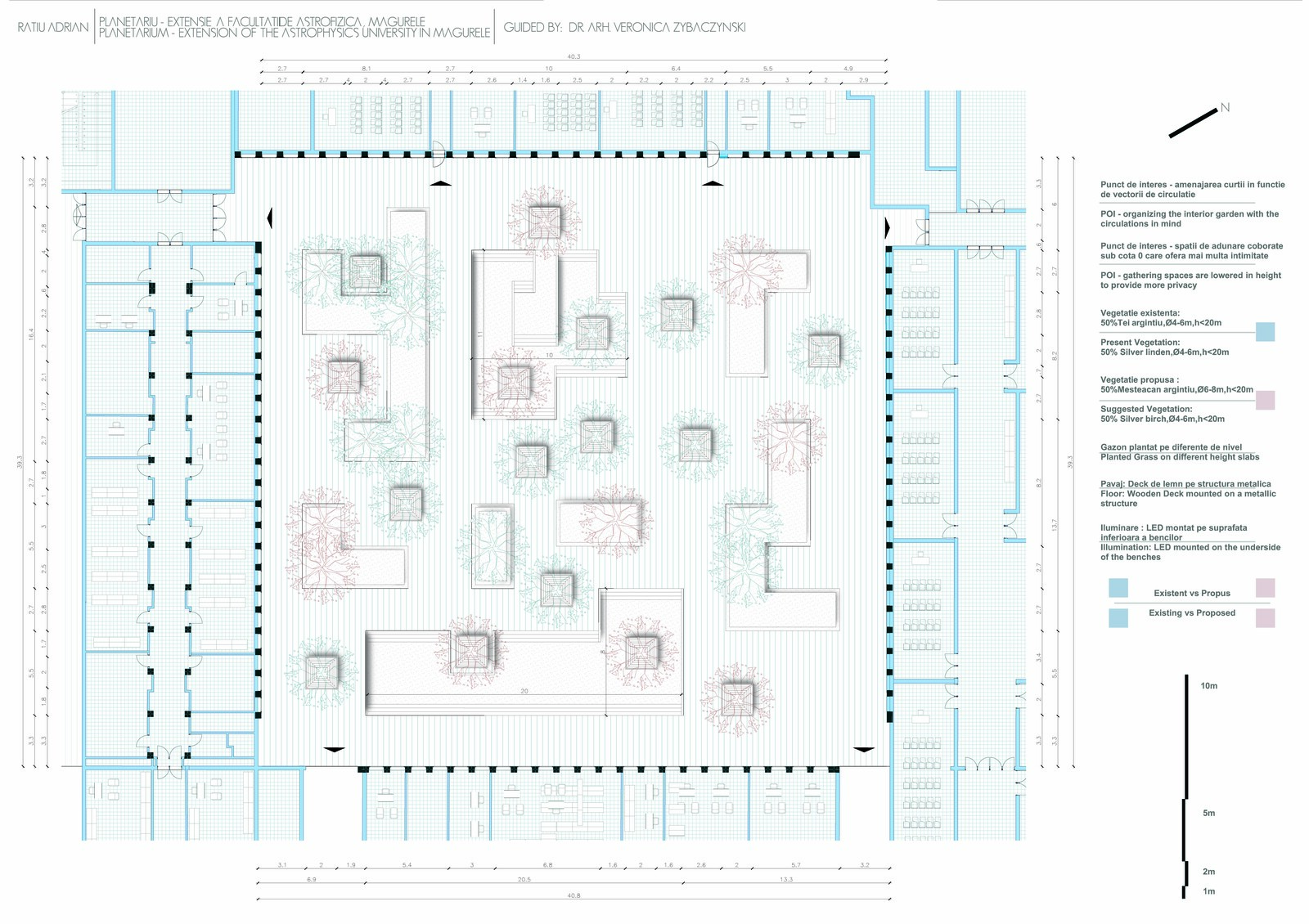 2: The interior garden of the University.
This is a very ample space, so it becomes a natural park area.