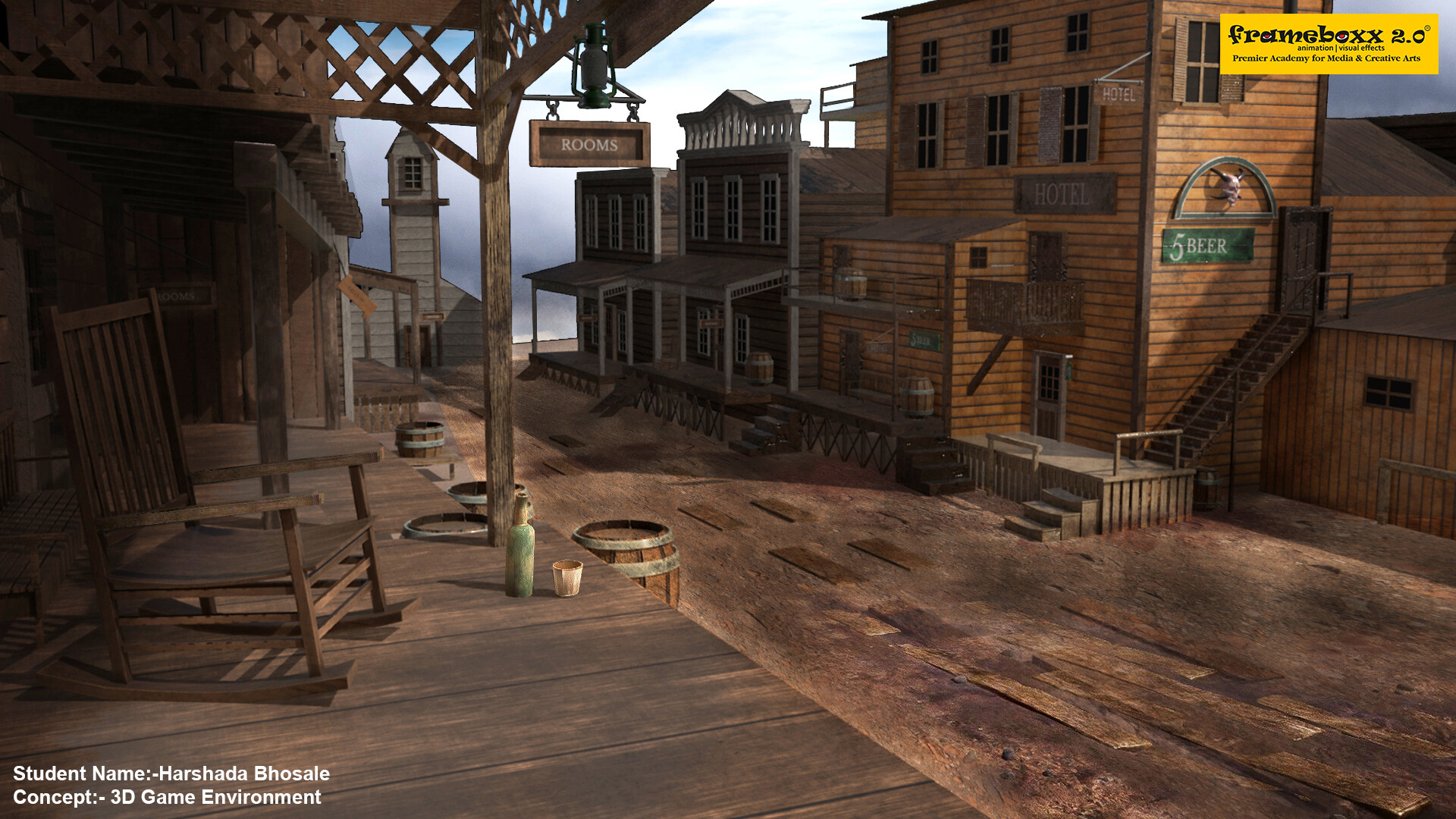 FRAMEBOXX 2.0 Ghost Town Game Environment.