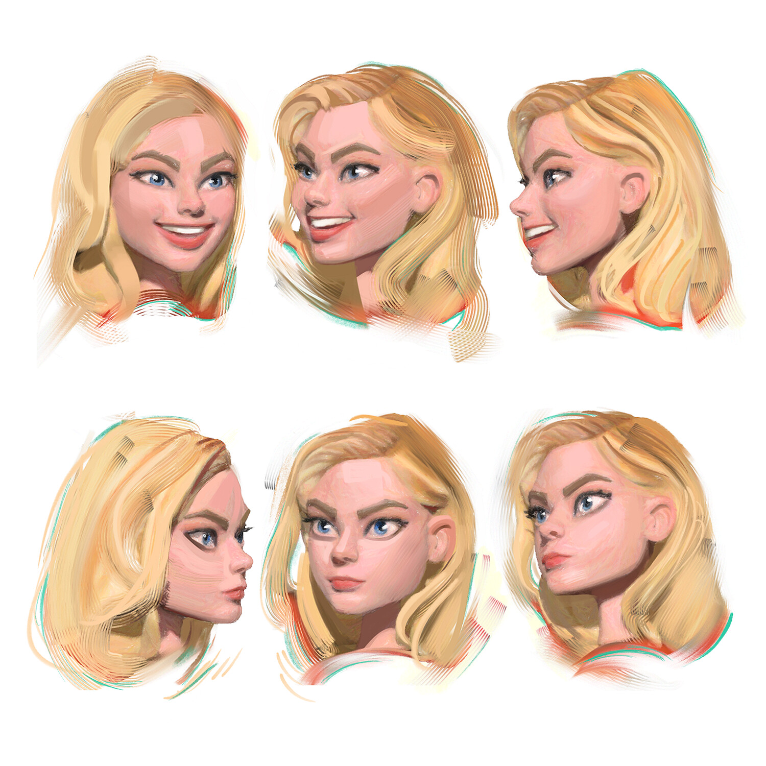 Character sketches for in-game illustrations