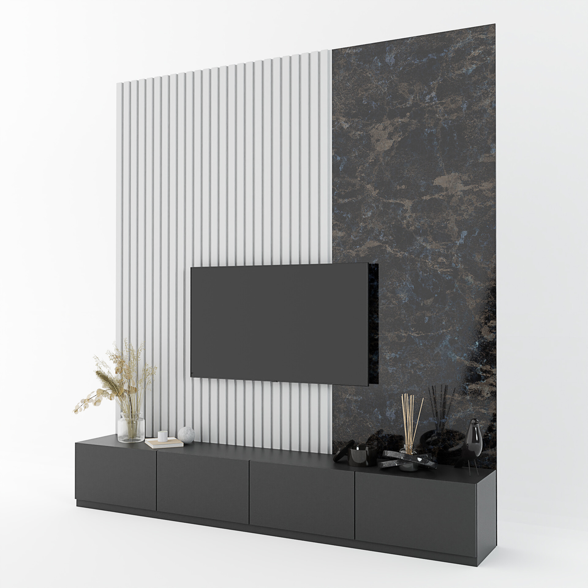 ArtStation Tv Wall Modeling With Blender