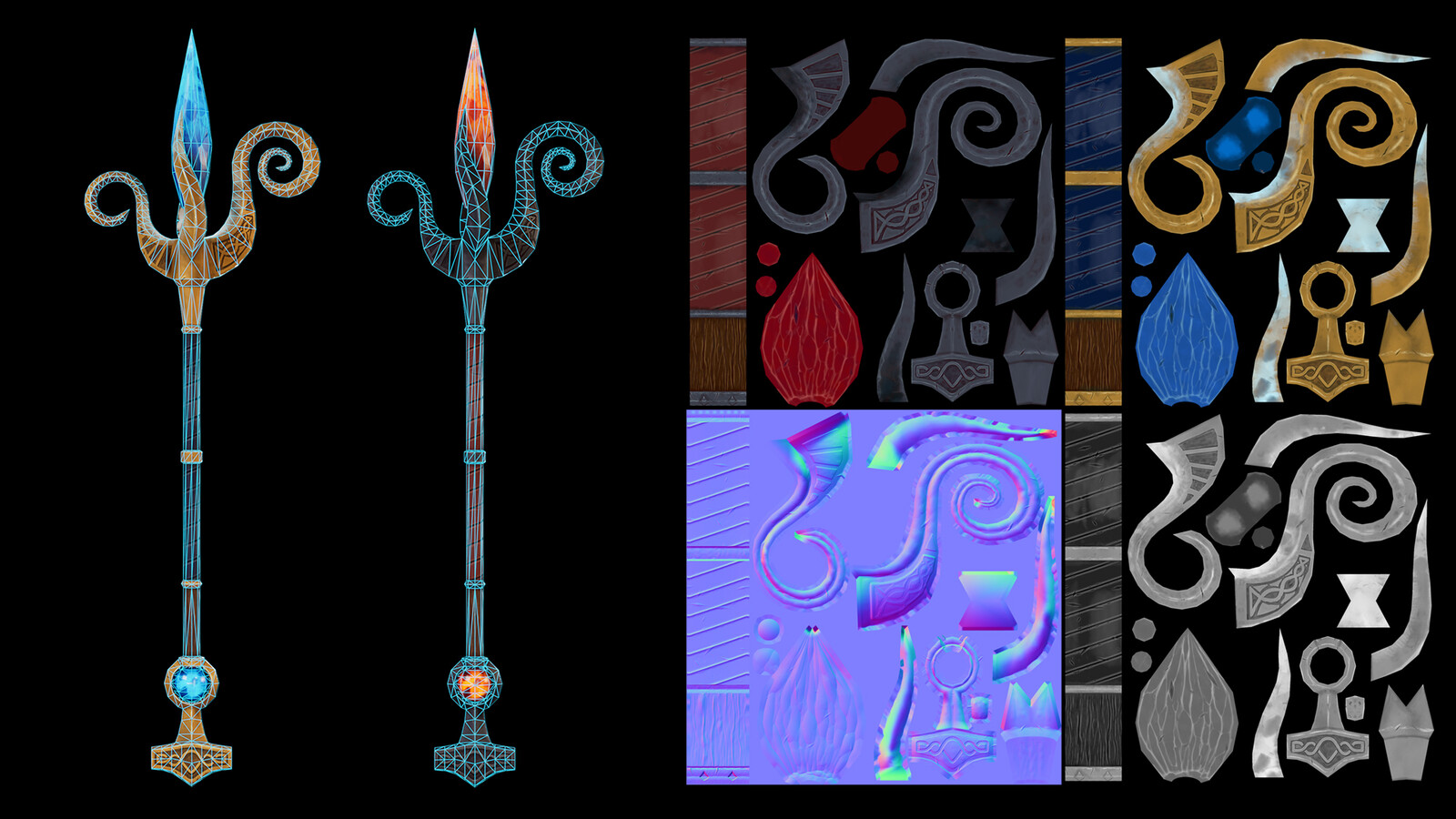 Textures and Wireframe
I created 2048 textures for these renders but suspect I made need downsize once the game is in a more finished state.