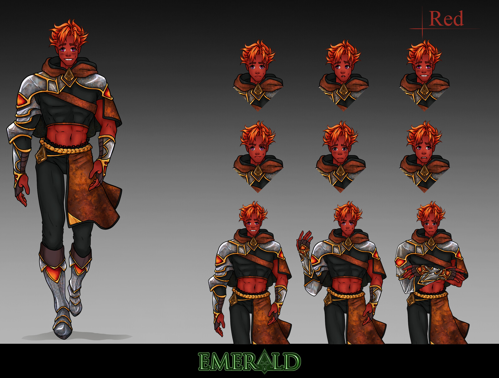 Visual Novel Character Concept - Red