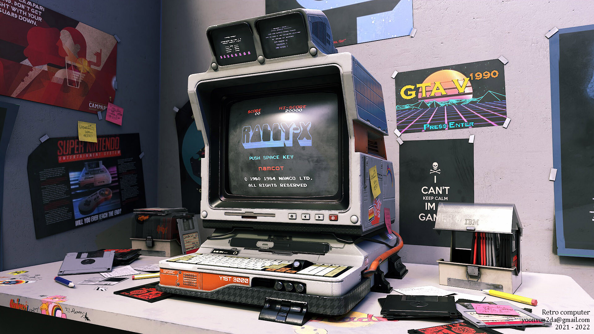 Artstation retro computer floppy disk