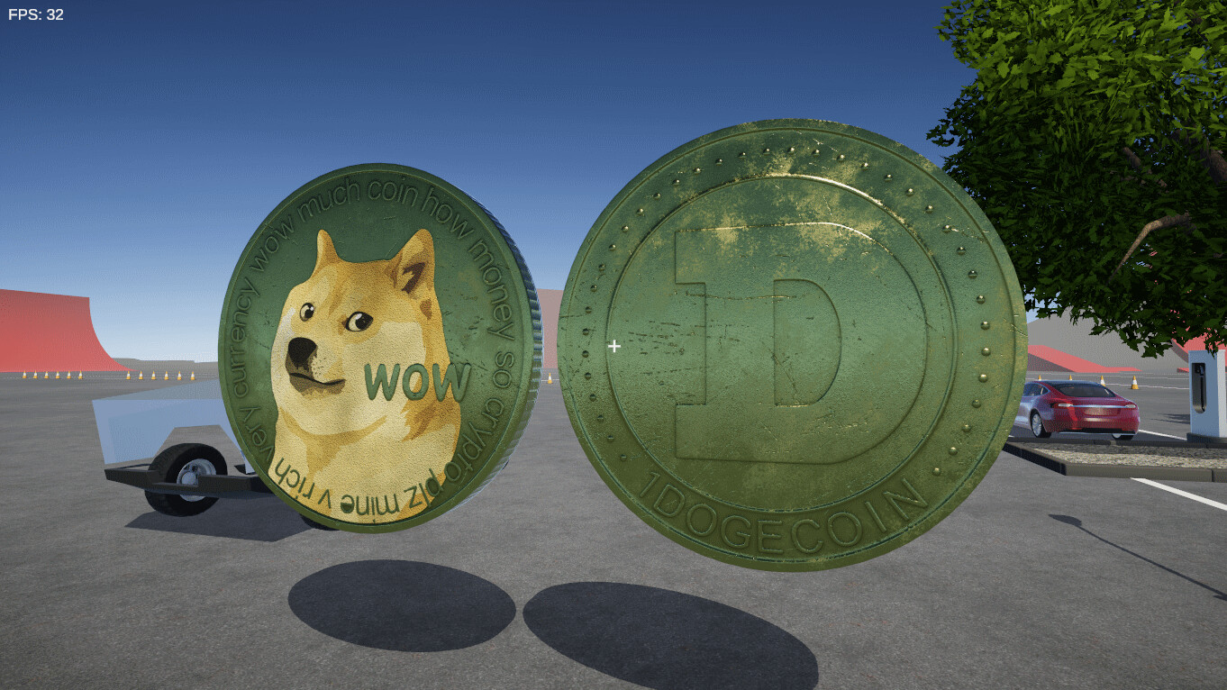 Dogecoin asset in the Unity game engine 