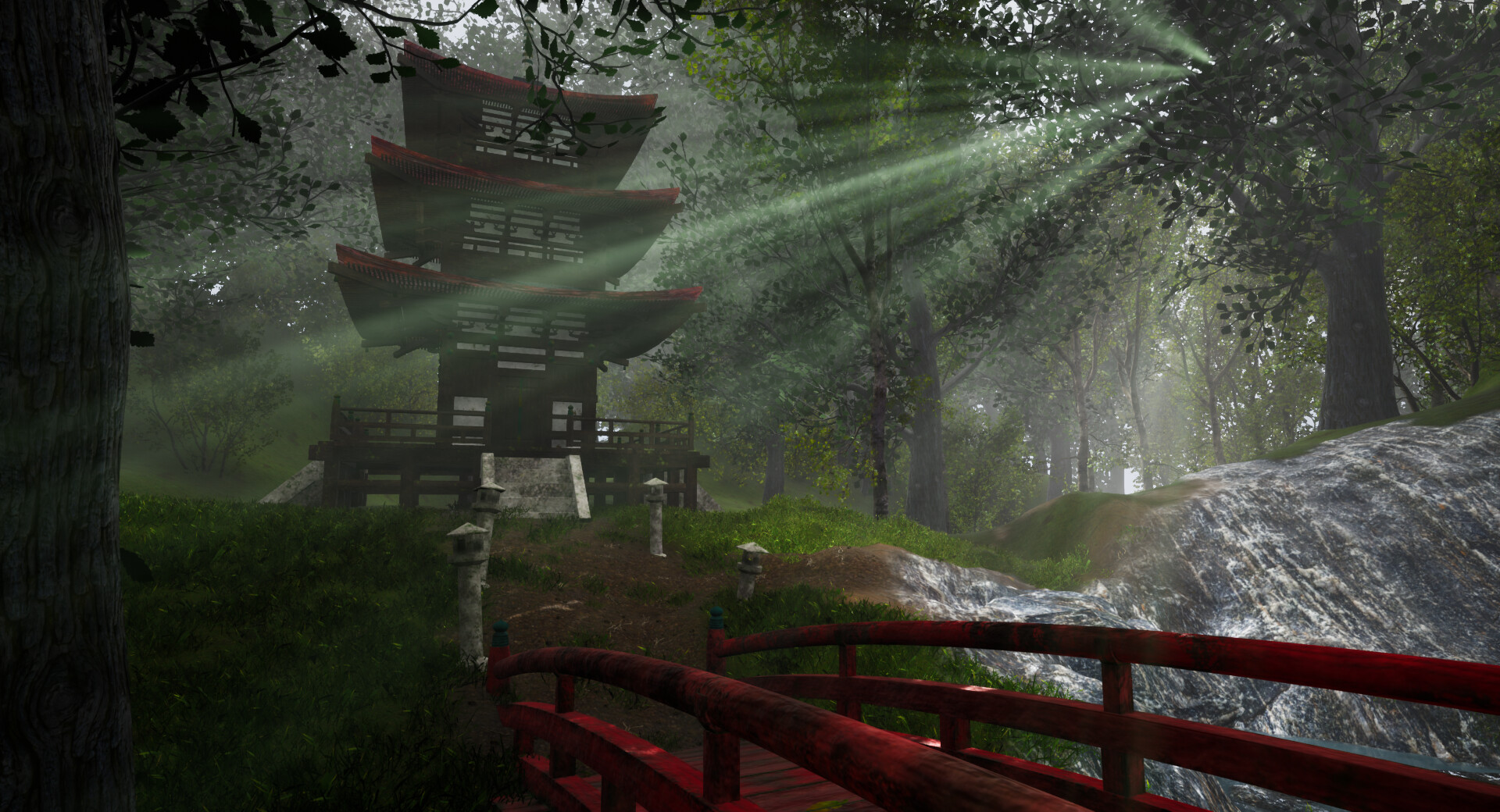 ArtStation - Pagoda - Japanese forest