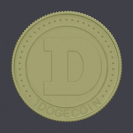 Dogecoin high poly spin around