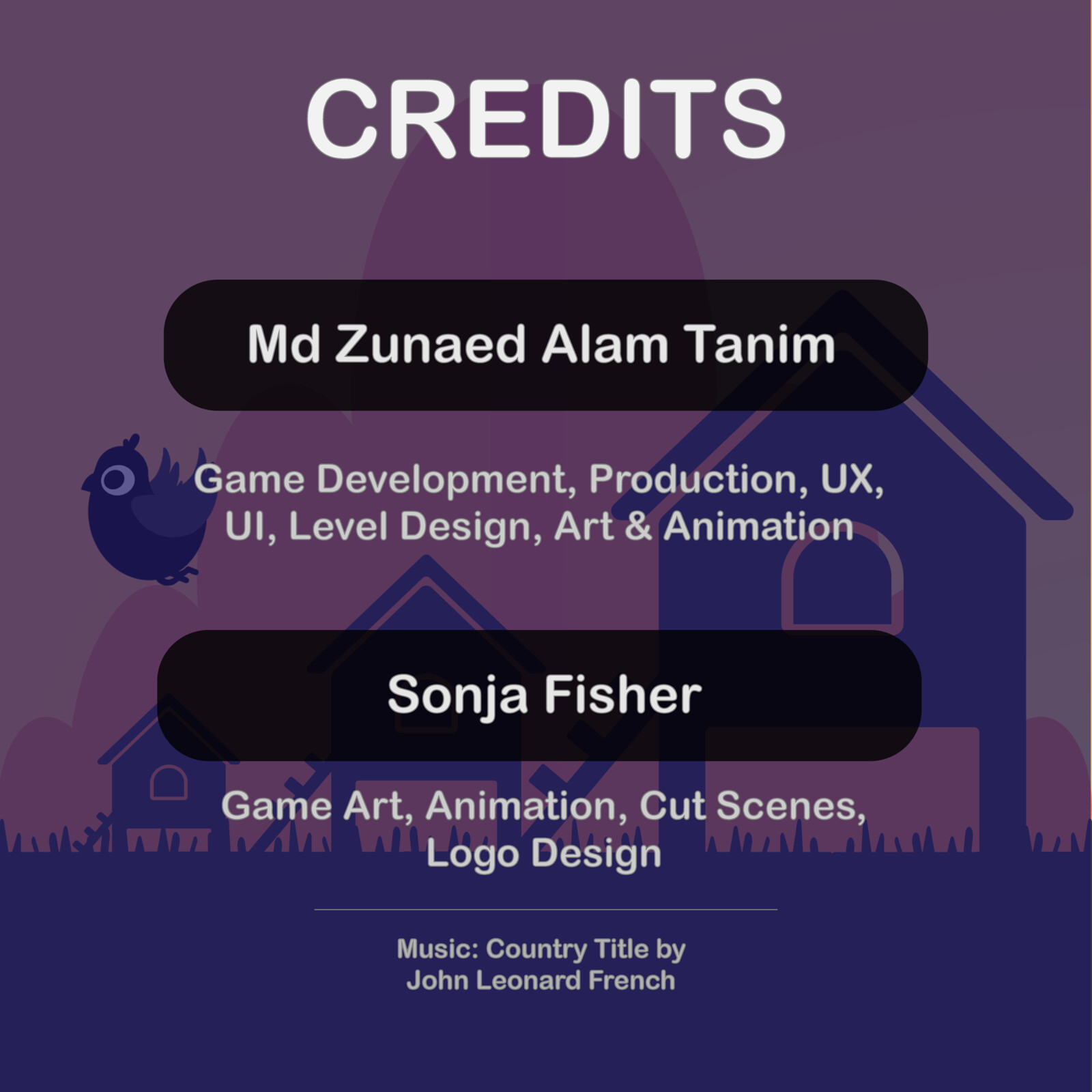 Menu PopUp Screens - Credits 