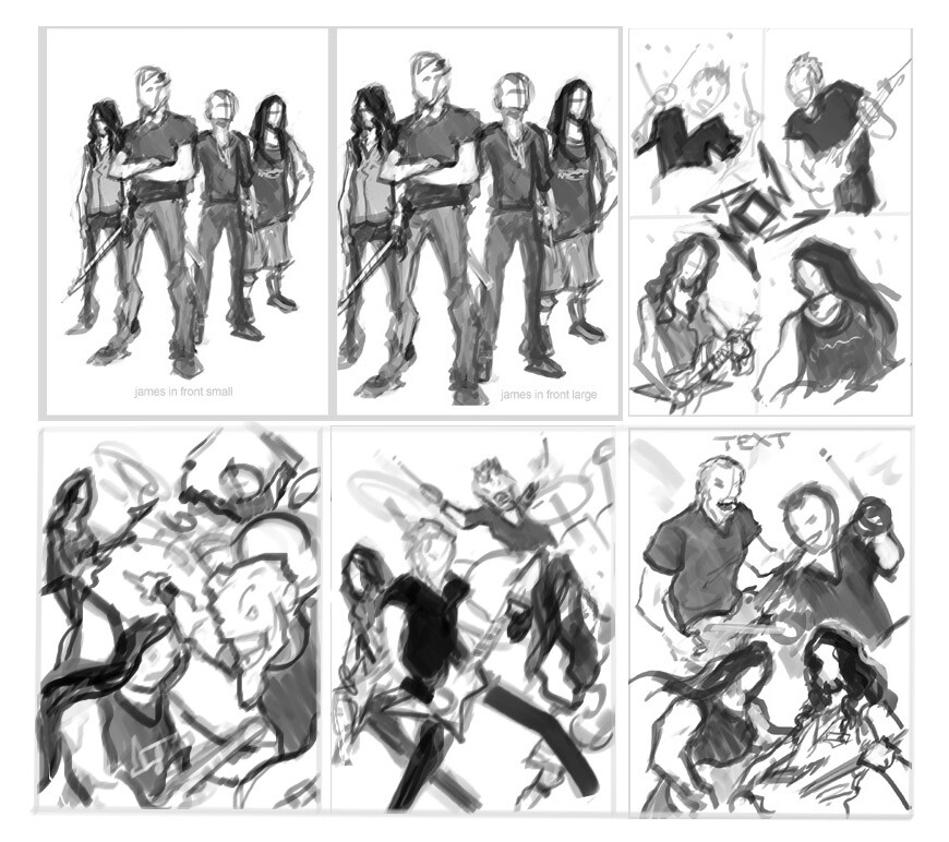 magazine cover composition sketches