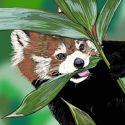 Katherine berkey endangered red panda 90minutepainting