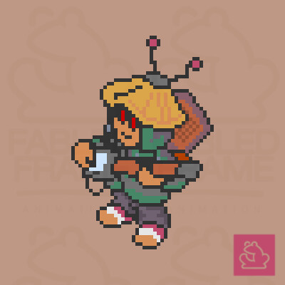 Isometric Cyberpunk Pixel Character