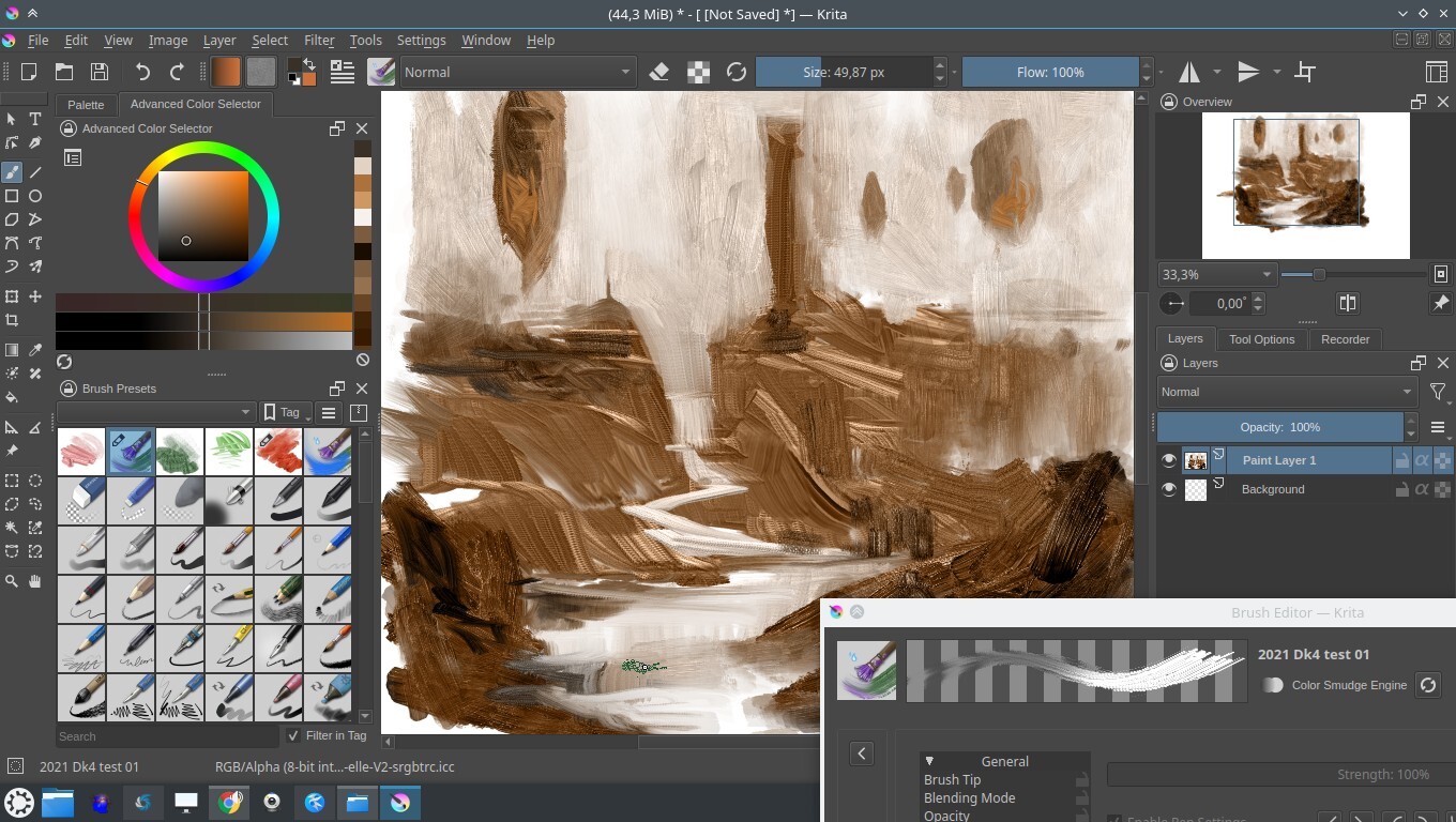 Ramón Miranda Tests for RGBA brushes in Krita. A long road! )