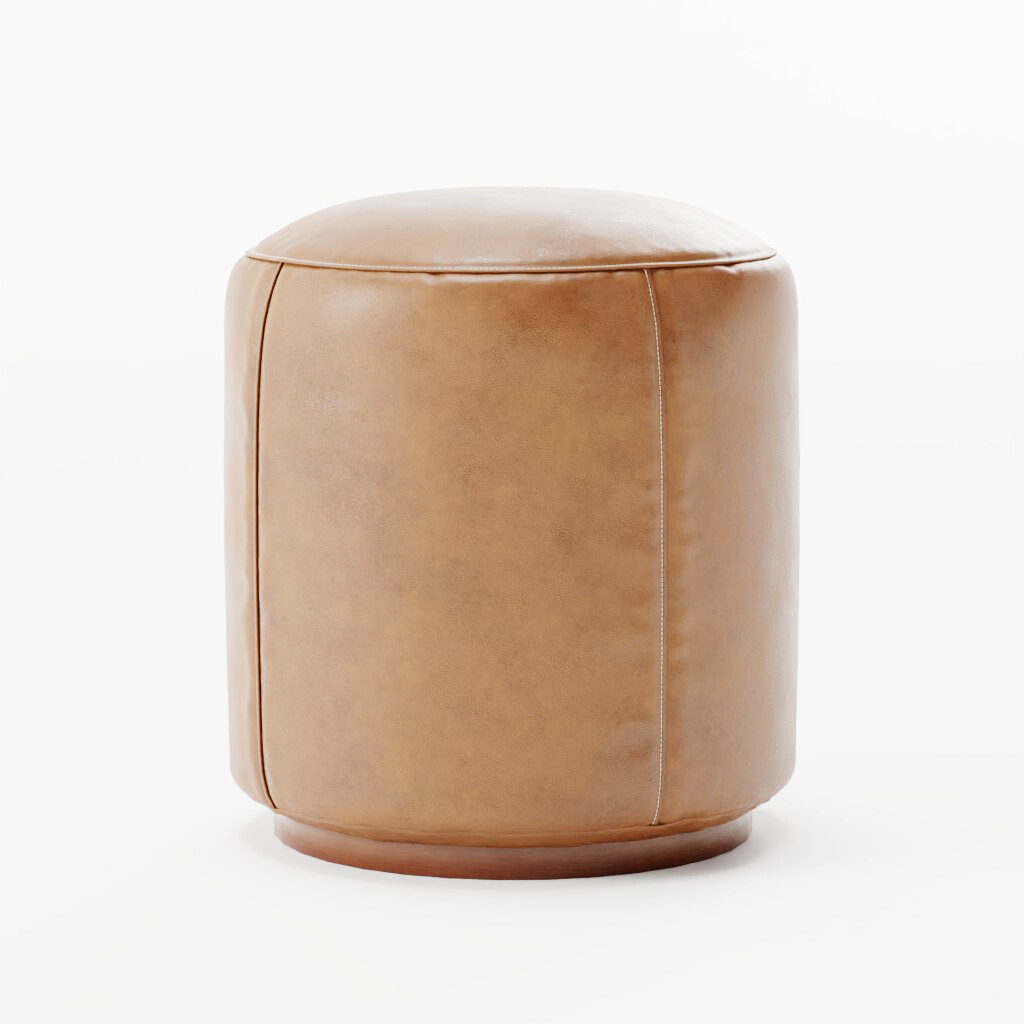 Small shop leather pouf