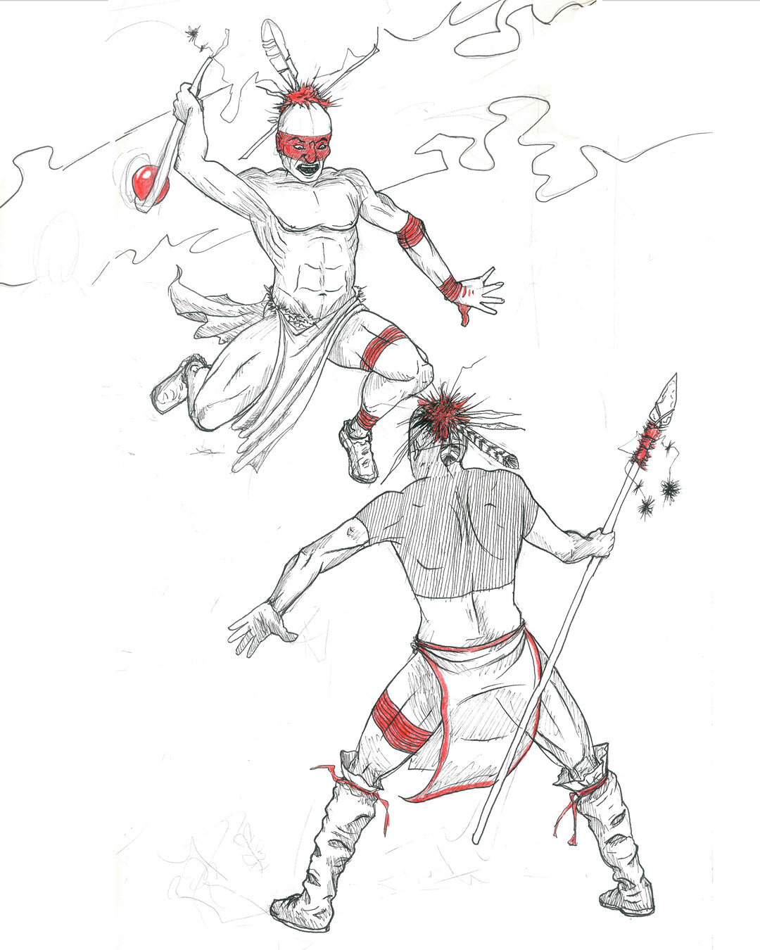 Iroquois combat sketch
