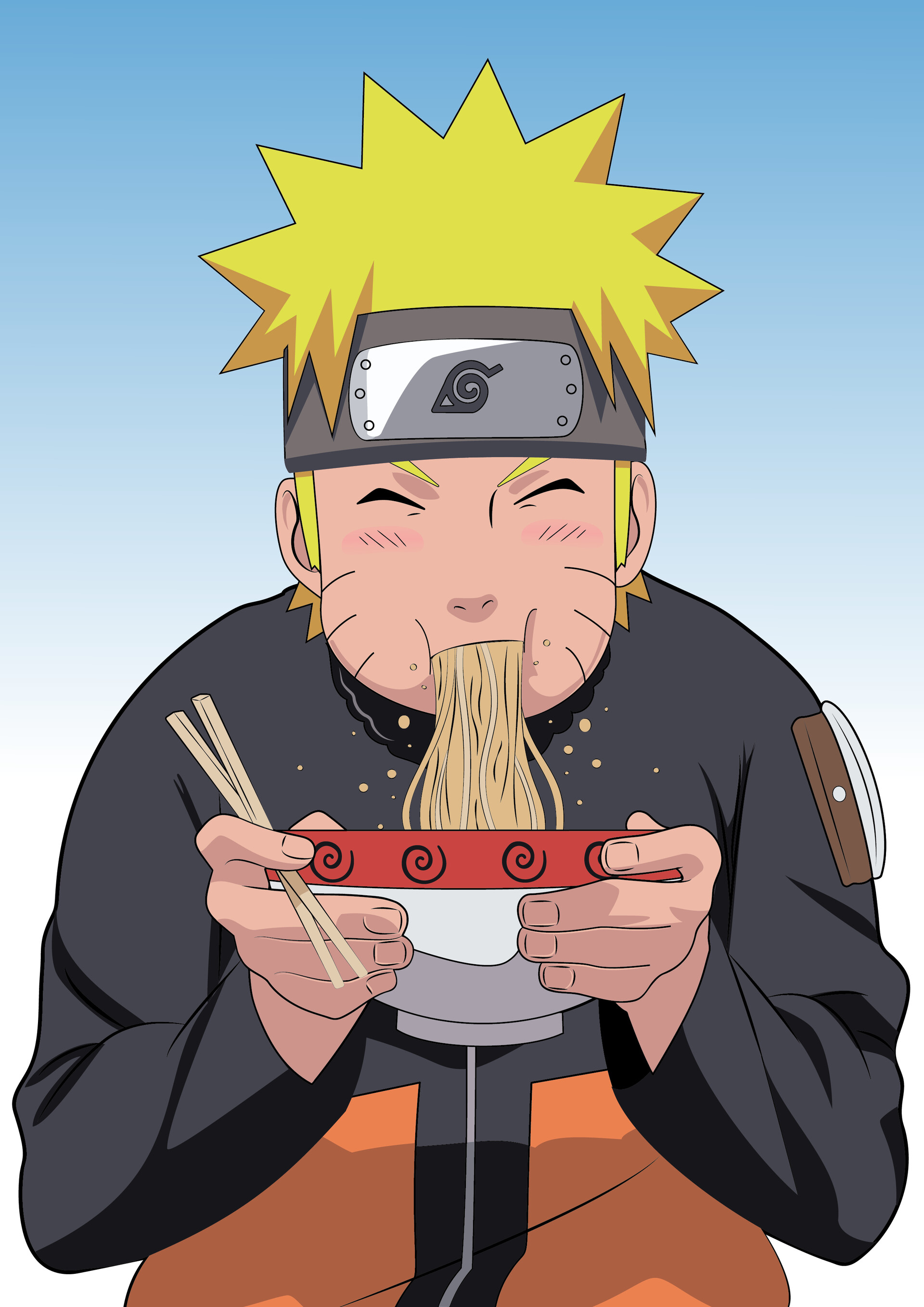 Render Naruto, Naruto eating Ichiraku ramen illustration transparent  background PNG clipart | HiClipart