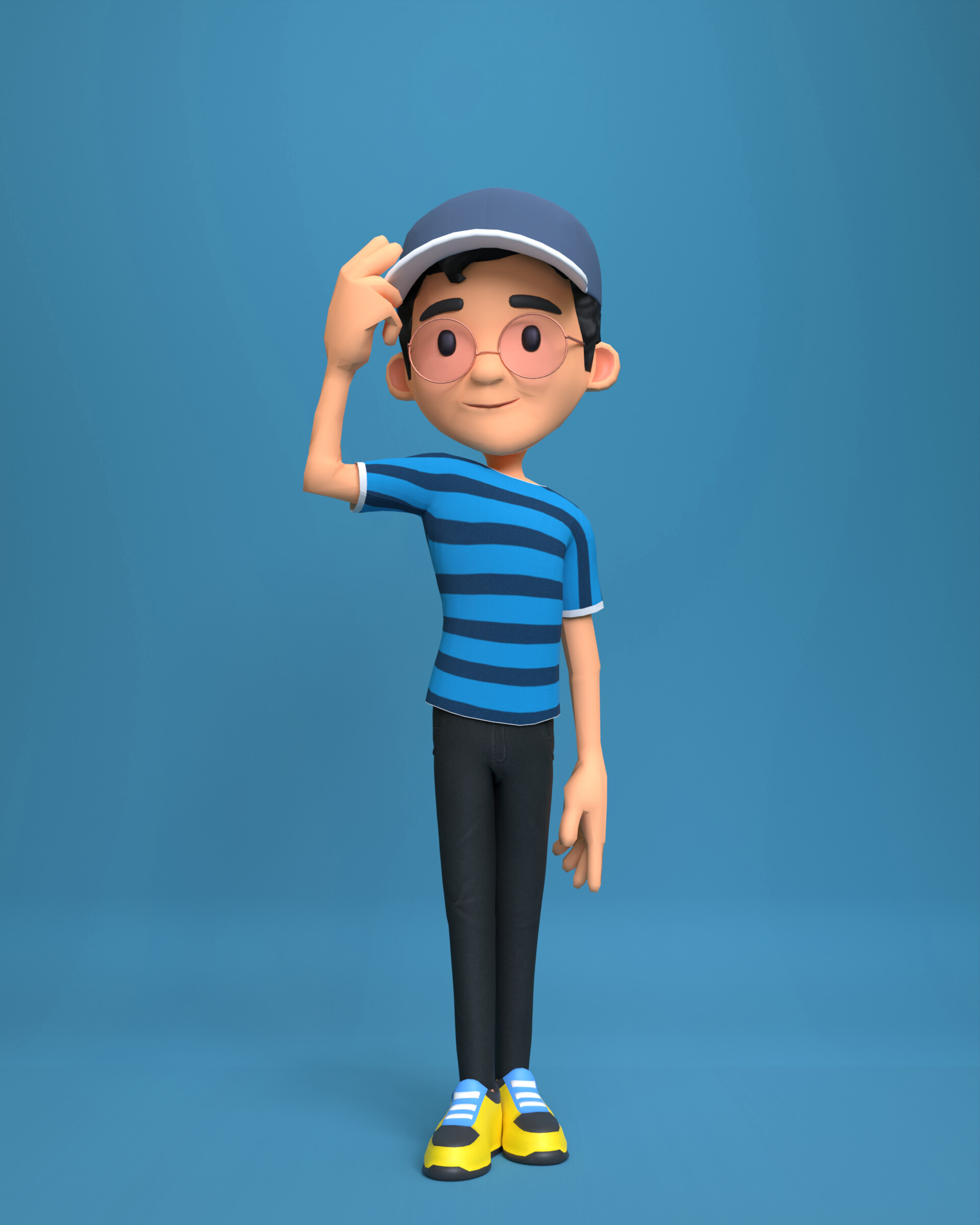 ArtStation - James Cartoon Boy Character Low-poly 3D model