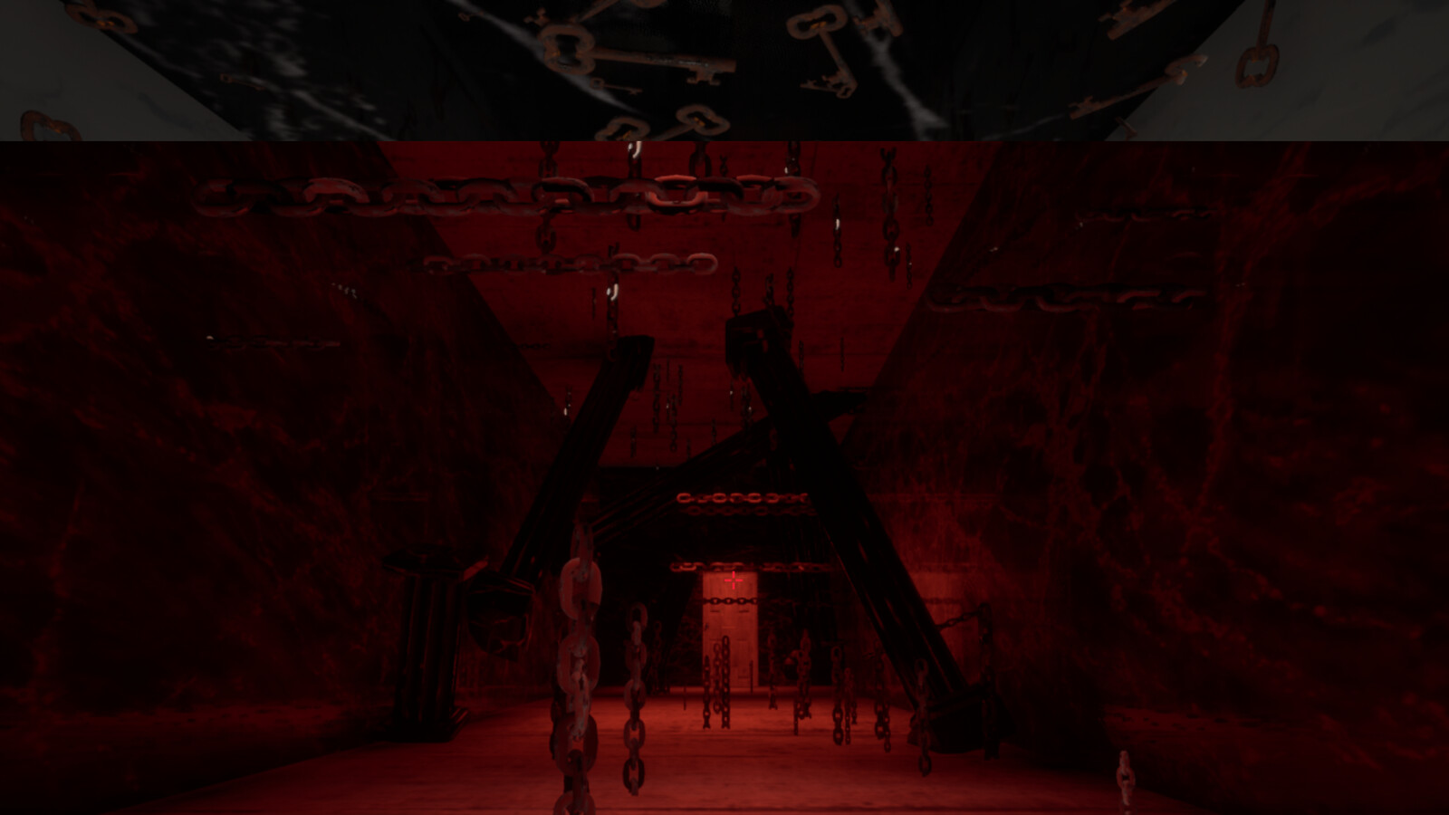 If the player were to choose the right door, it leads to this hallway, with columns in the way