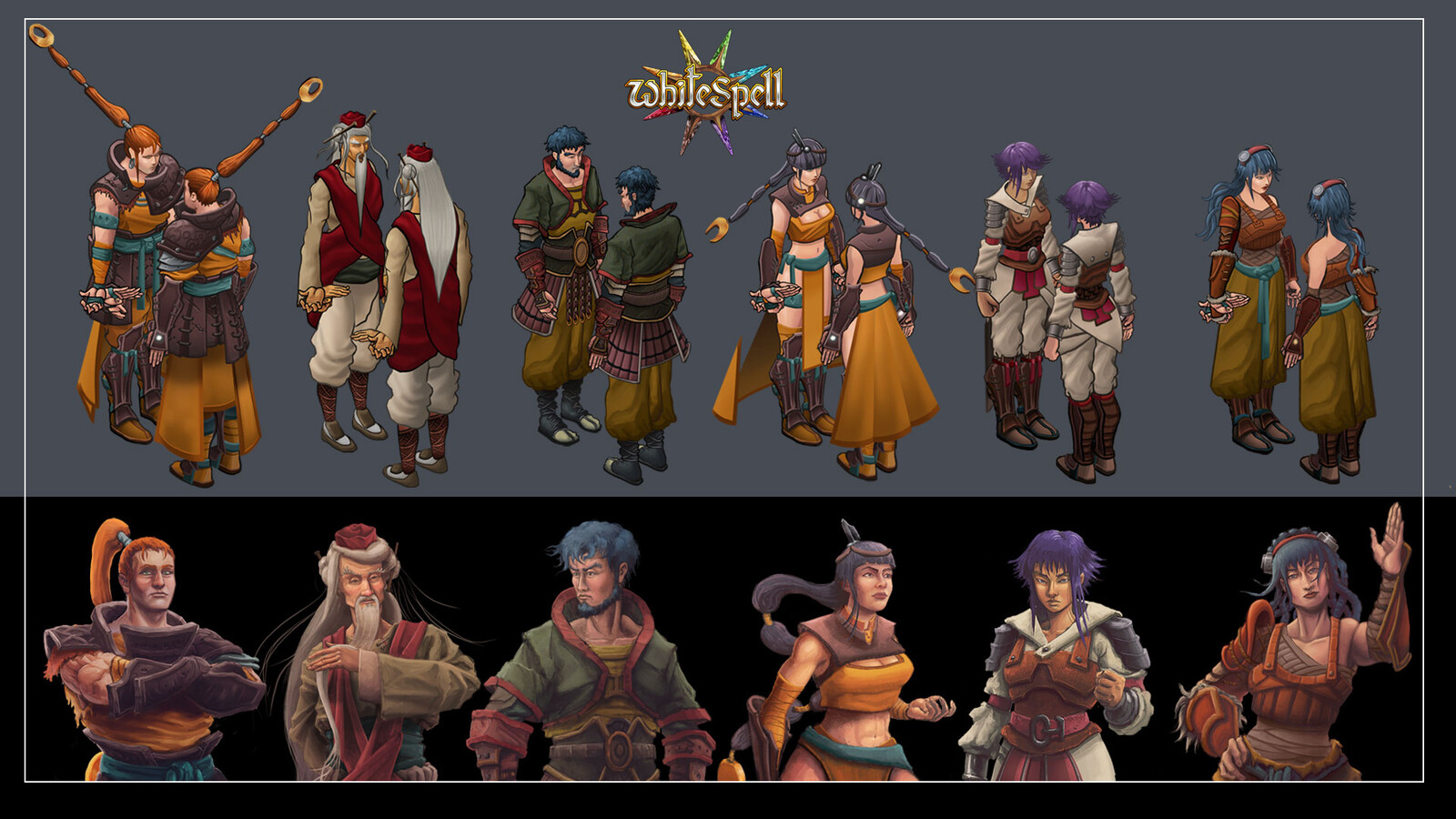 Characters design. isometric and 2D art ingame avatar selector