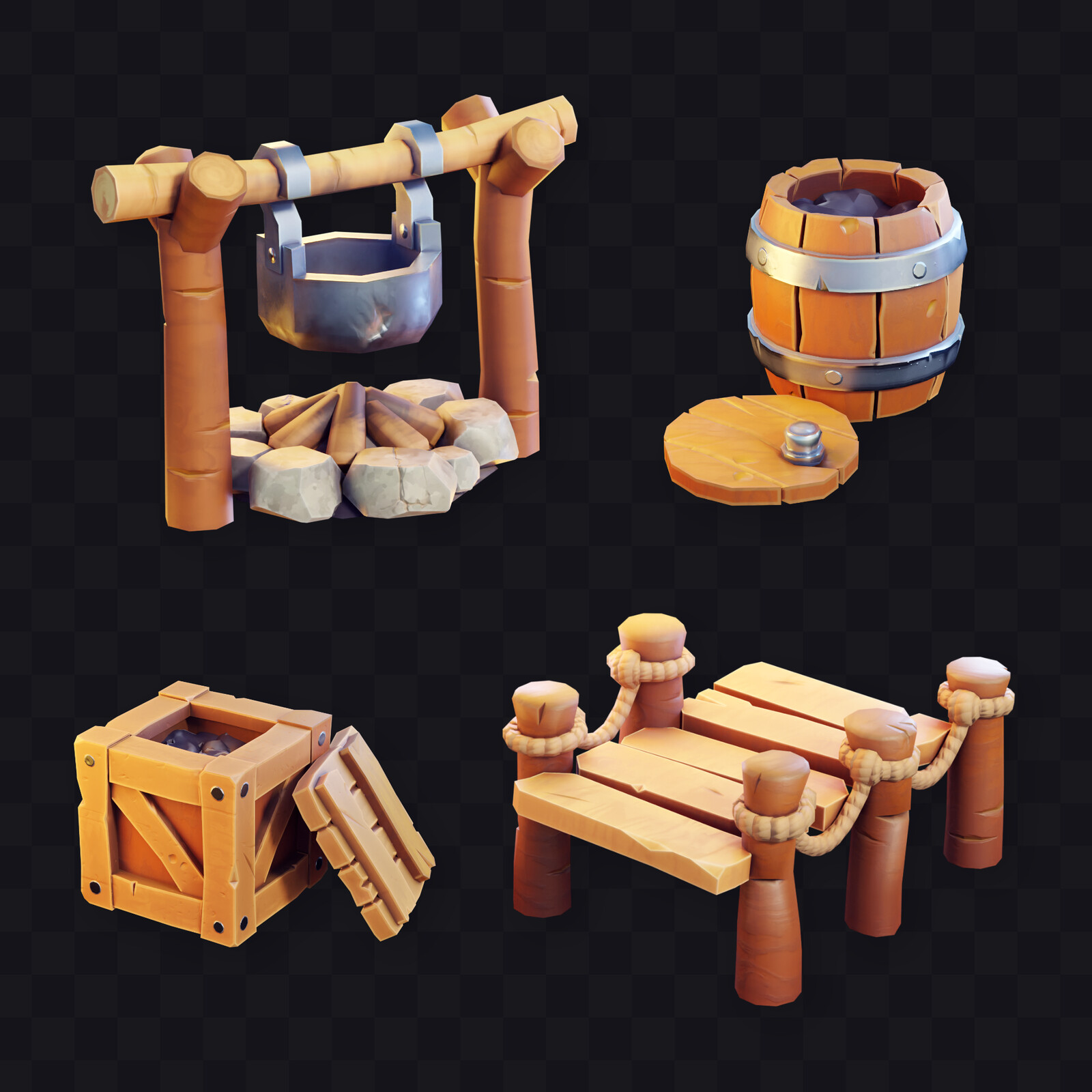 Wooden Game Assets