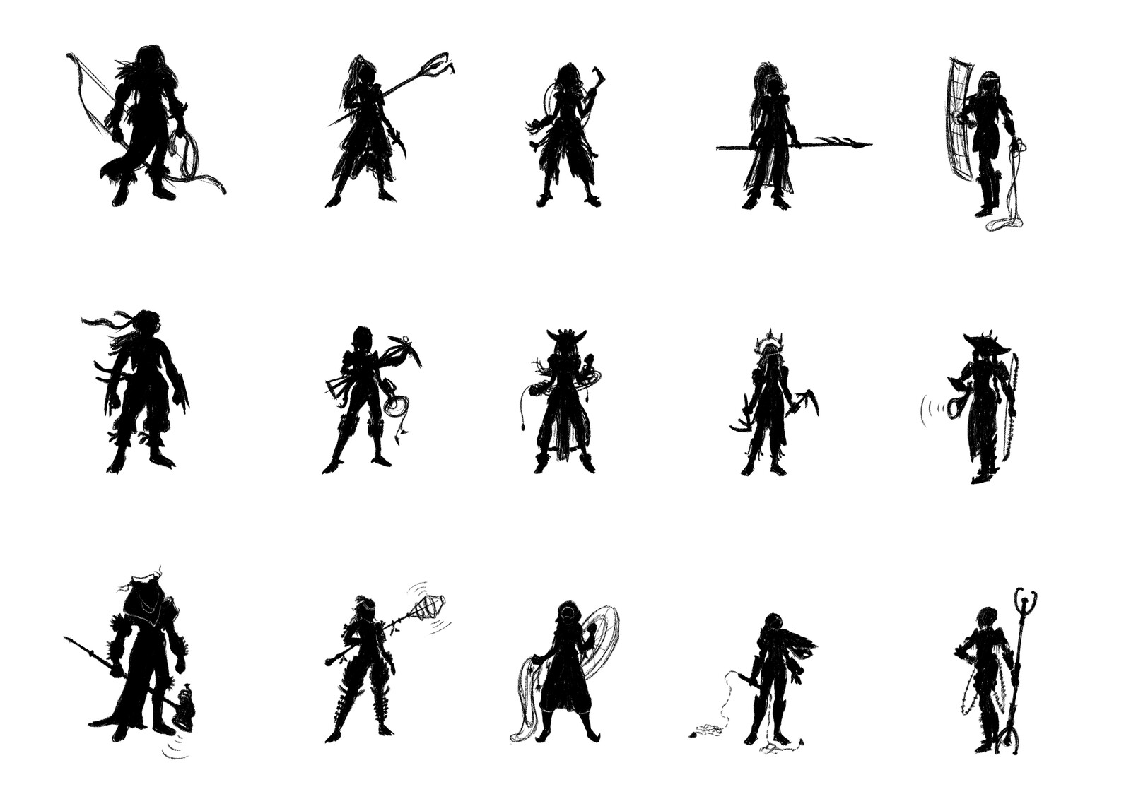 Simple silhouettes. Major exploration to avoid lack of creativity