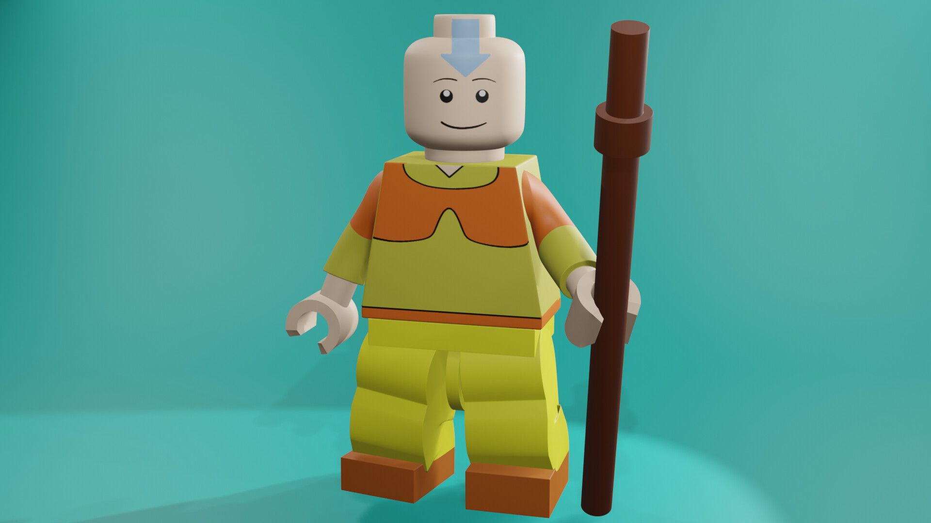 ArtStation 3D model lego Aang from the Avatar the last air bender