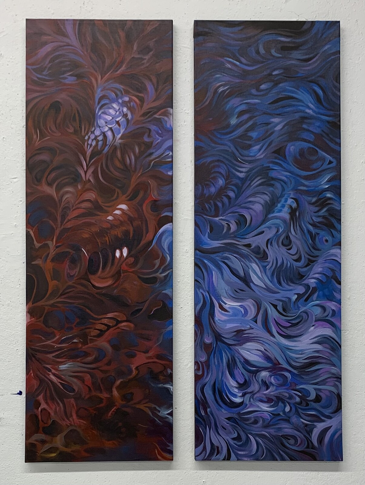 Acrylic diptych painting