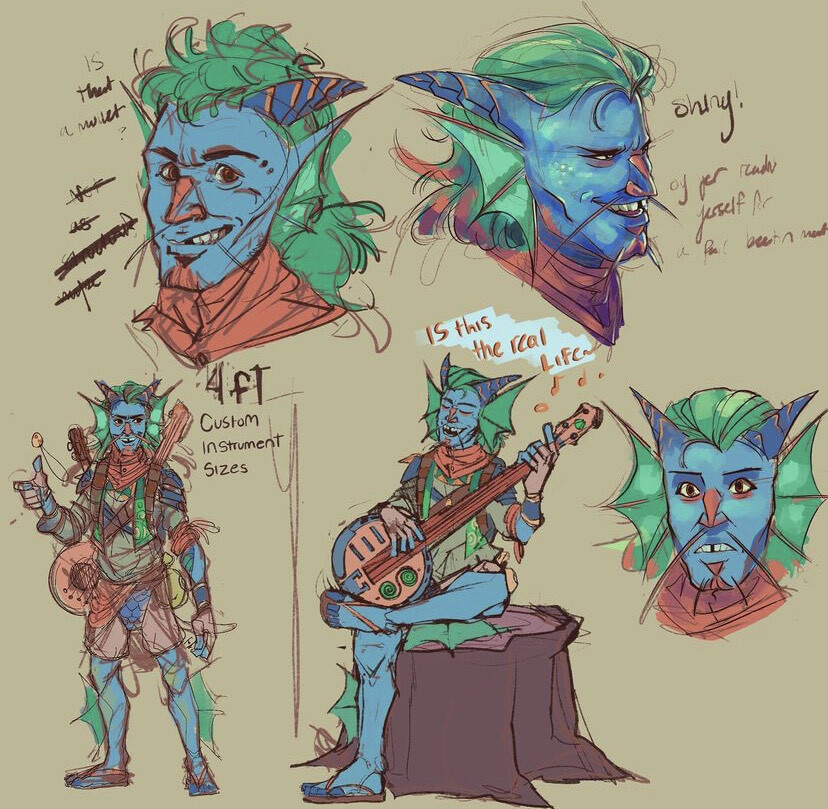 Concept art for a DnD character